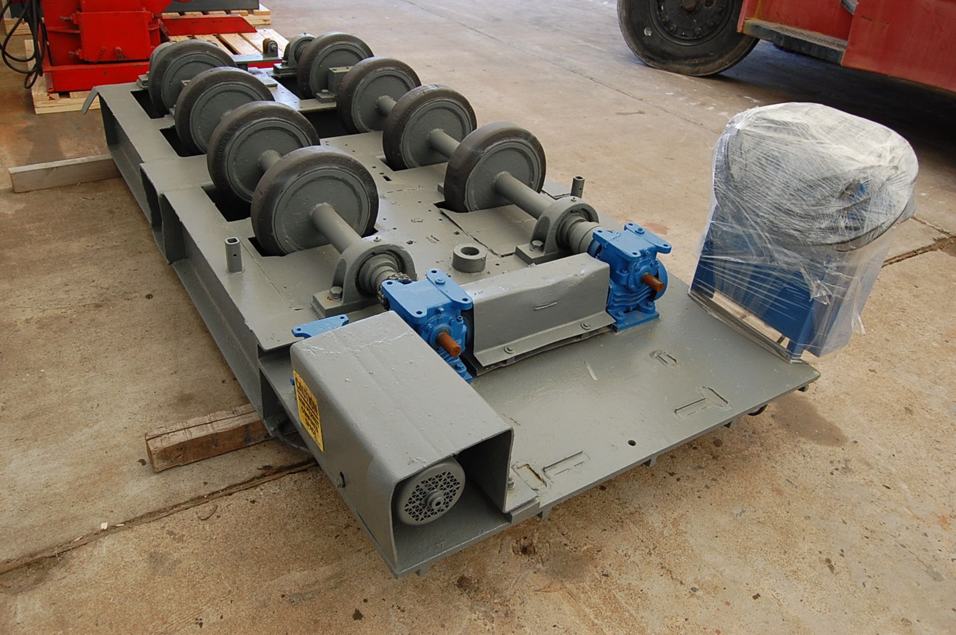 TANK TURNING ROLLS, RANSOME 20 T. CAP., 23"L. x 57"W., 3" x 16" rubber wheels, 120 v. input, - Image 4 of 4