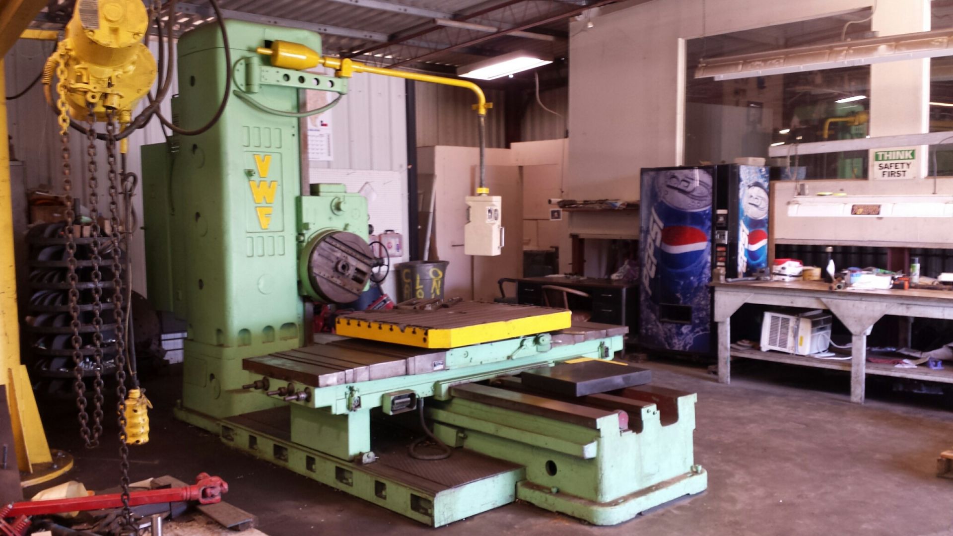 TABLE TYPE HORIZONTAL BORING MILL, PLAUERT WETZEL 3" CAP., 3" spindle dia., built-in 40" x 49" - Image 2 of 7