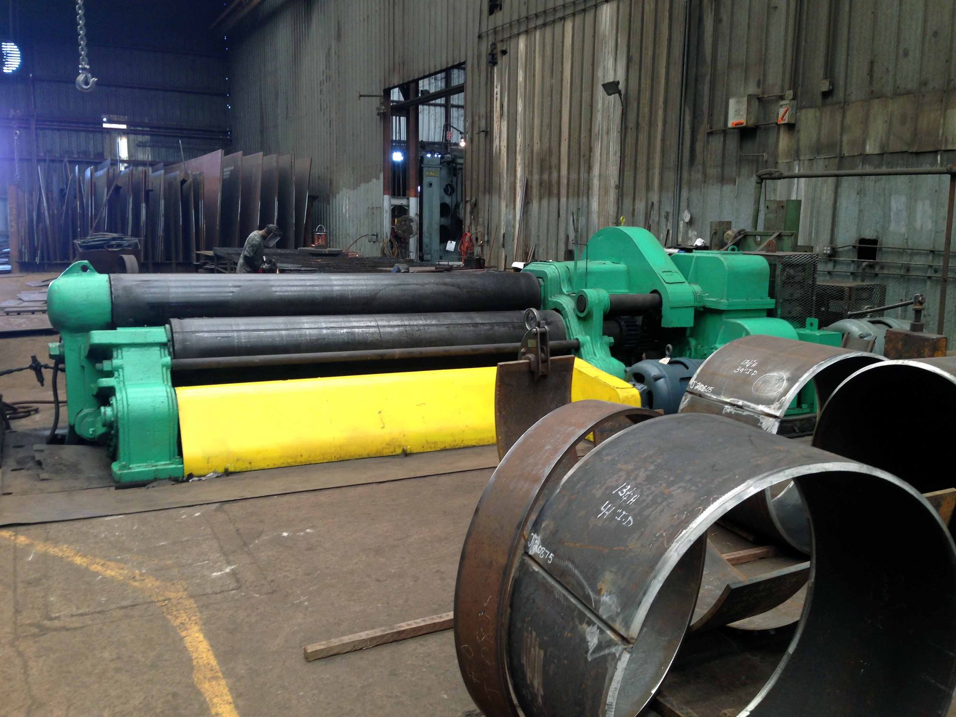 PLATE BENDING ROLL, WEBB 10' X 1.25" (est.) CAP., Mdl. 16L-C3-3, 3-roll design, main motor rebuilt - Image 4 of 8