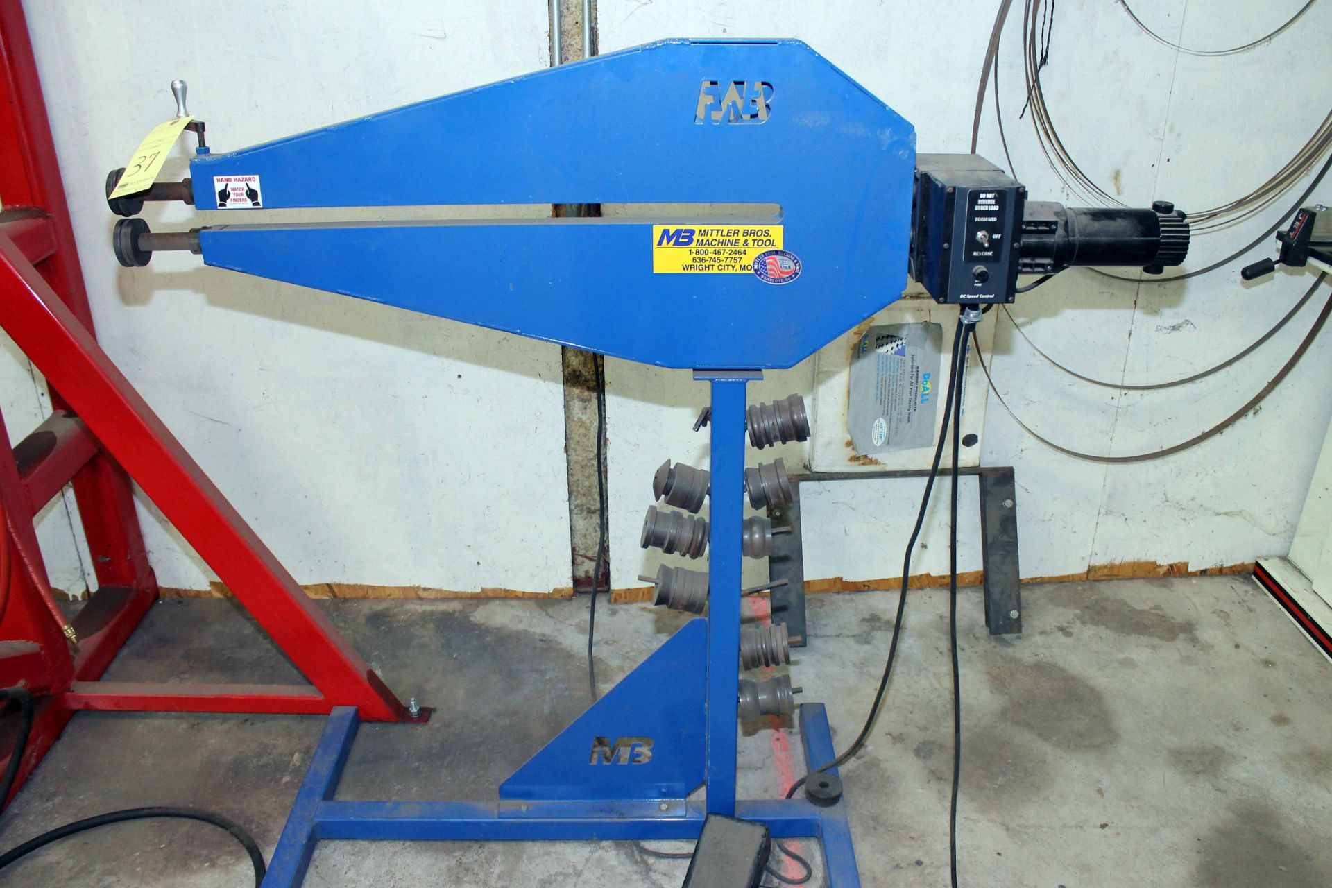 MOTORIZED BEAD ROLLER, MITTLER BROS. MDL. 200-36, 36" throat, variable spd.