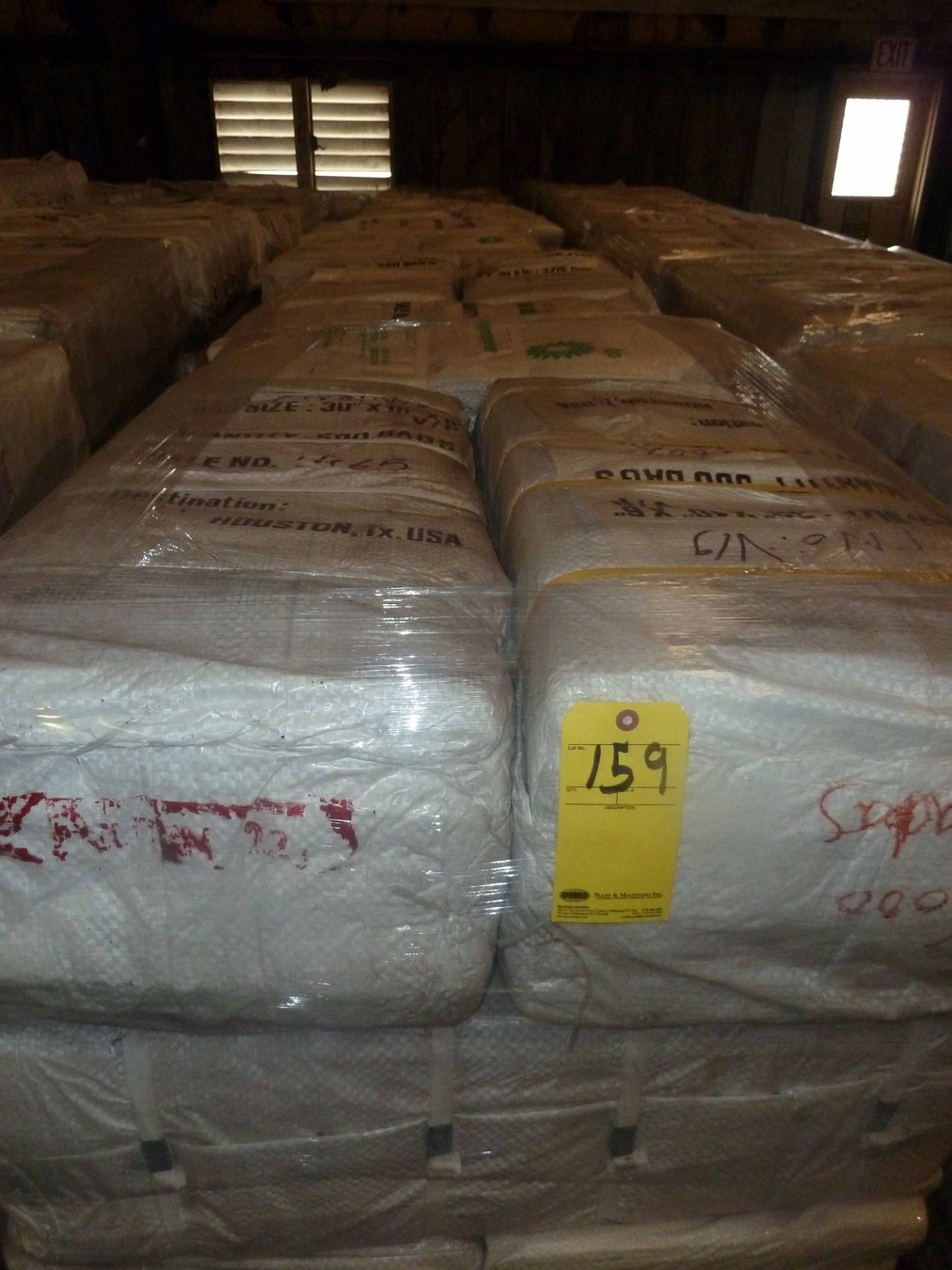 LOT OF PALLETIZED WOVEN BAGS, APPROX. 36,000 BAGS