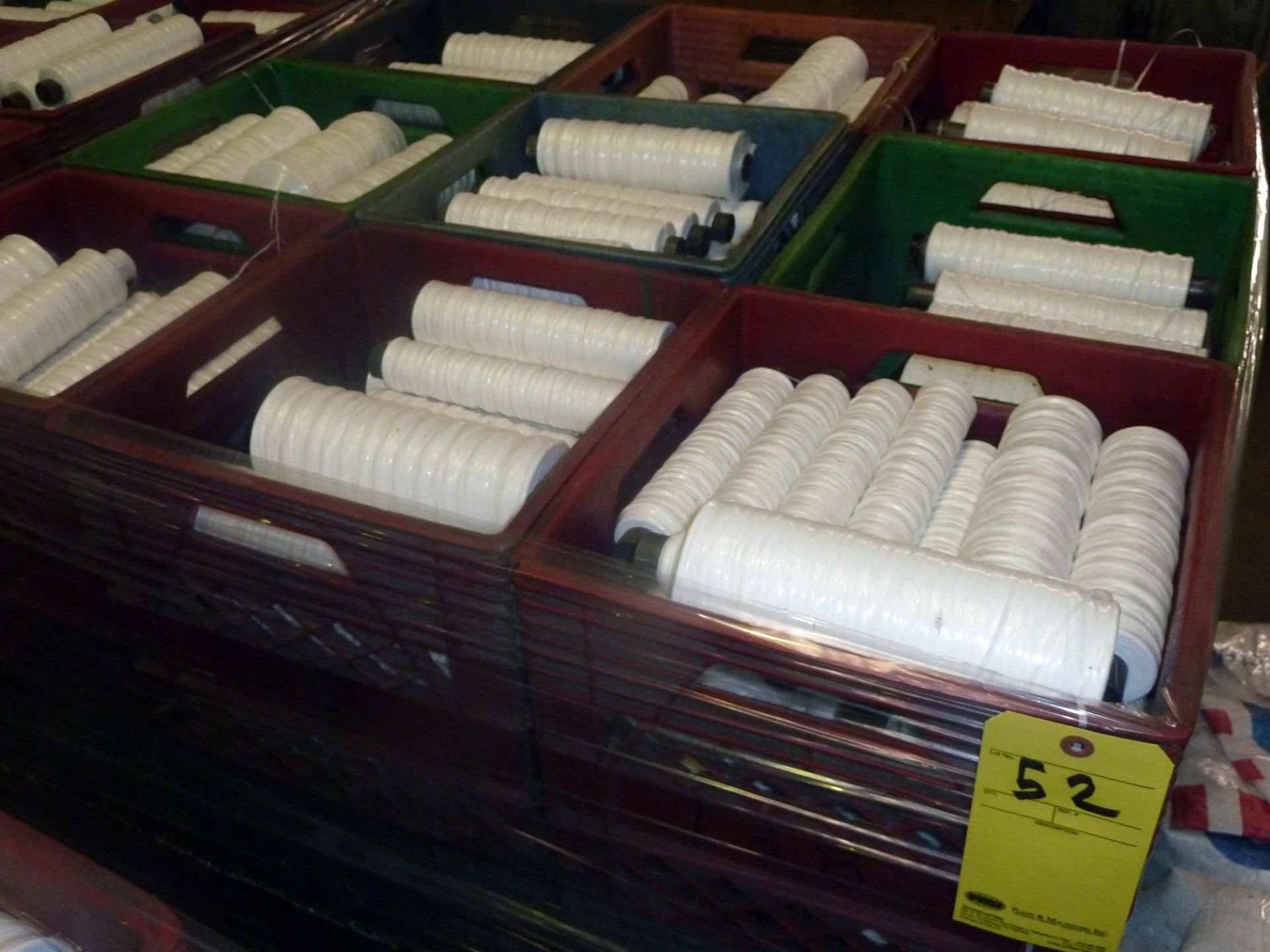 LOT OF FLAT YARN ROLLS (crated & palletized)