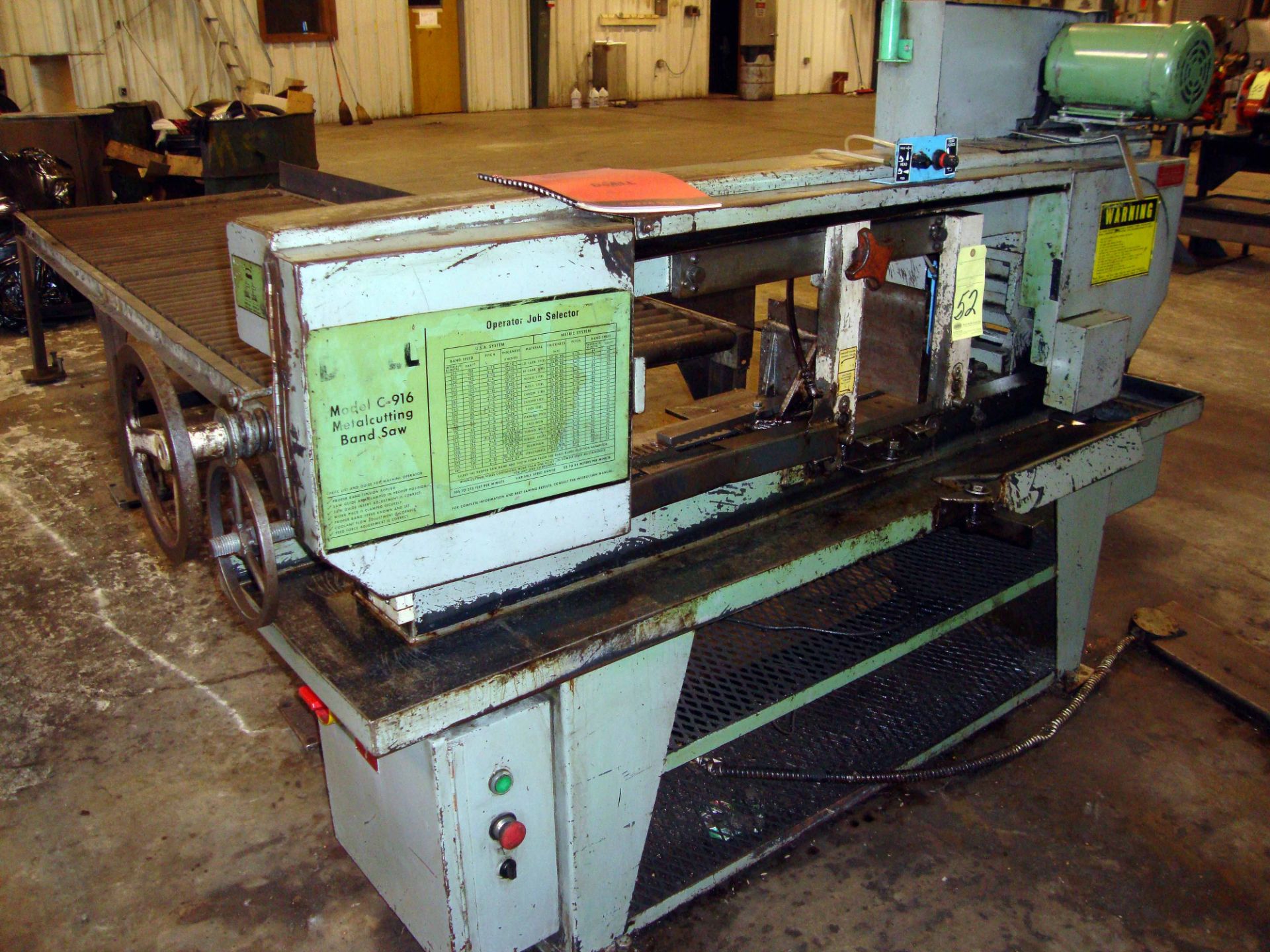 HORIZONTAL BANDSAW, DOALL MDL. C916-M, 9Â rd. cap., 9Â x 16Â rect. cap., 1Â blade, 2 HP blade - Image 2 of 2