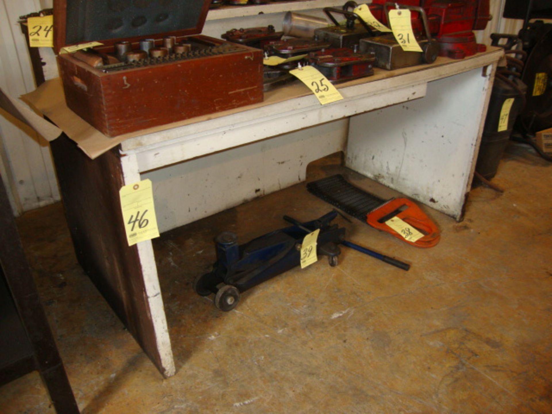WOOD WORKTABLE, 32" x 60", wood top (may not be taken until tooling has been removed)