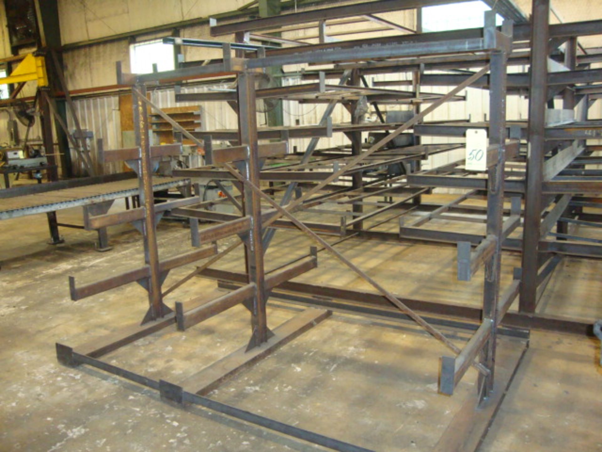 STEEL STOCK RACK SECTION, 92" x 69" ht., 18" arms, dbl. sided