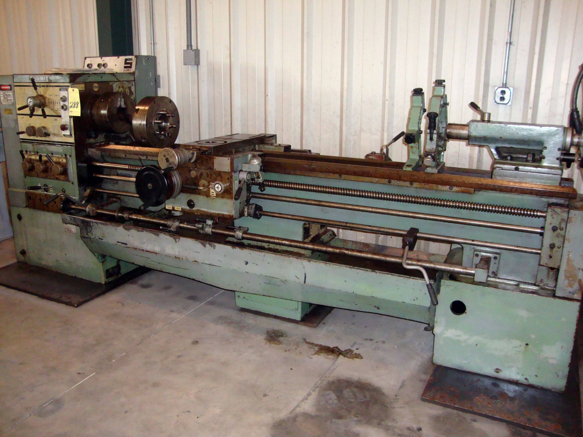 GAP BED ENGINE LATHE, SUMMIT 16" X 80", spds: 25-2000 RPM, 2-1/8" spdl. hole, inch/metric thdng.,