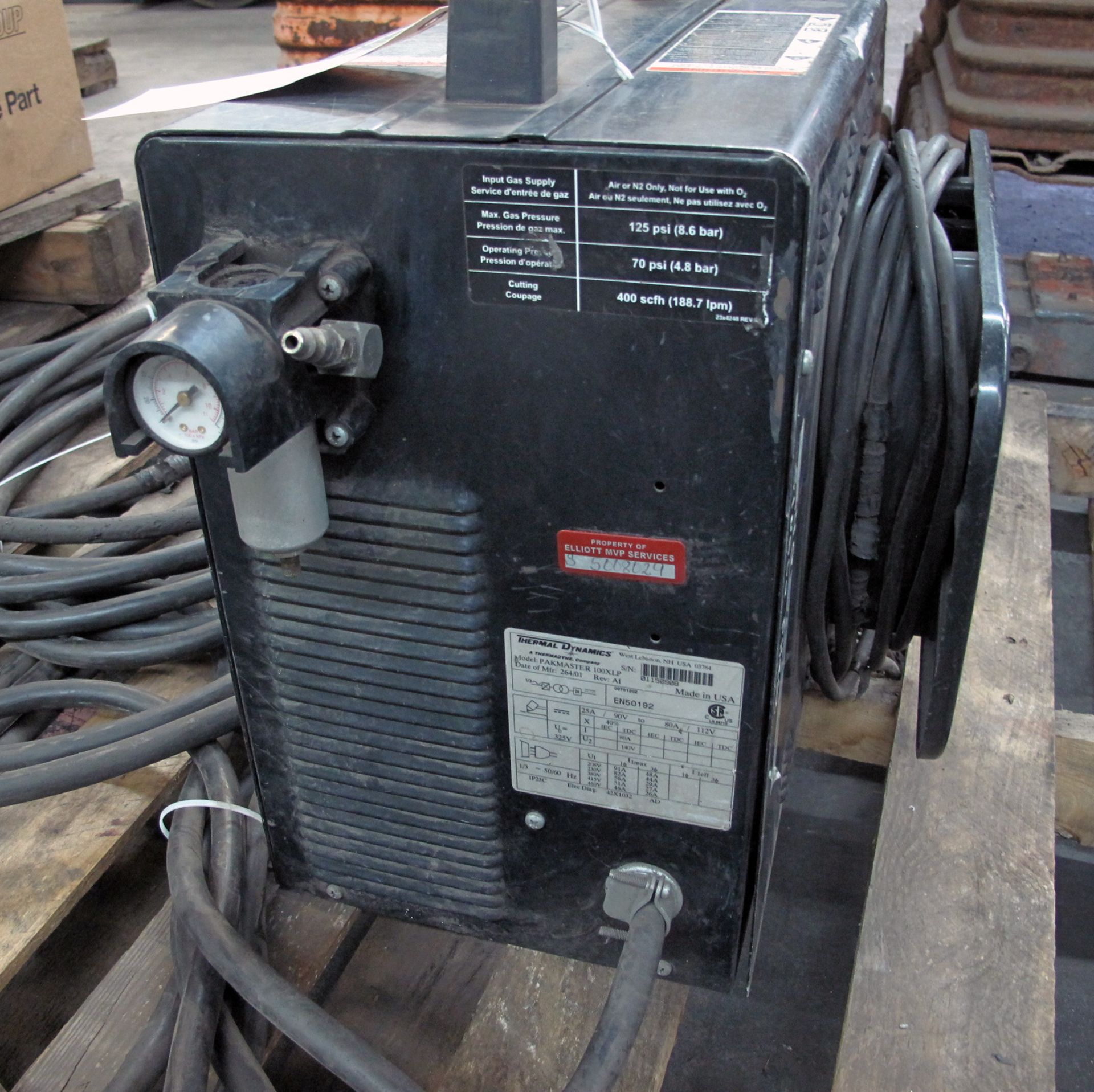 PLASMA CUTTER, THERMAL DYNAMICS PAK MASTER 100 XL PLUS, new 2001, S/N 01150908 - Image 4 of 7