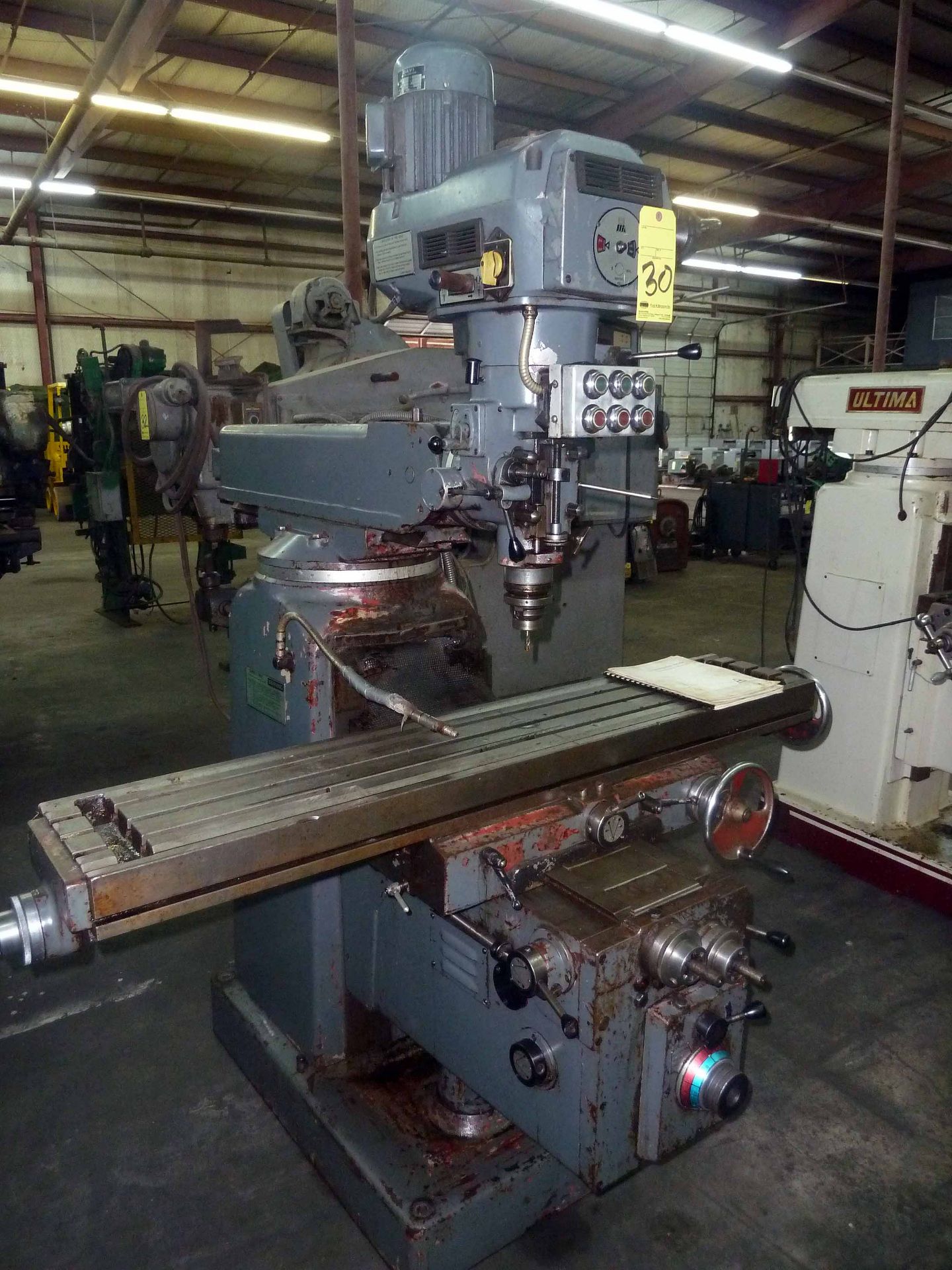 VERTICAL TURRET MILL, LAGUN MDL. FTV4, new 1985, 11â€ x 58â€ table, pwr. feed in all directions,