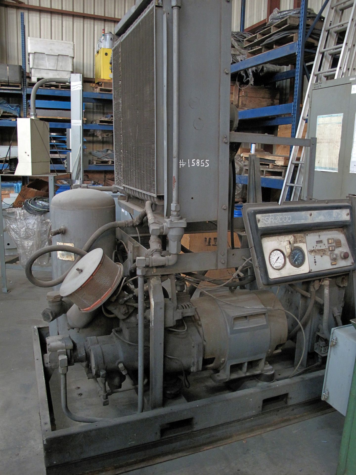 ROTARY SCREW TYPE AIR COMPRESSOR, INGERSOLL RAND MDL. SSR2000, 75 HP motor - Image 2 of 6