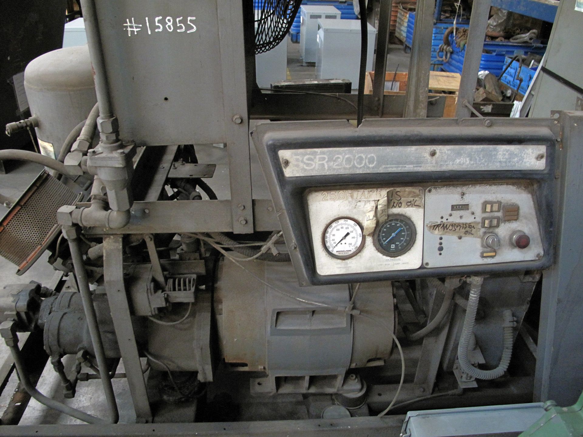 ROTARY SCREW TYPE AIR COMPRESSOR, INGERSOLL RAND MDL. SSR2000, 75 HP motor - Image 3 of 6