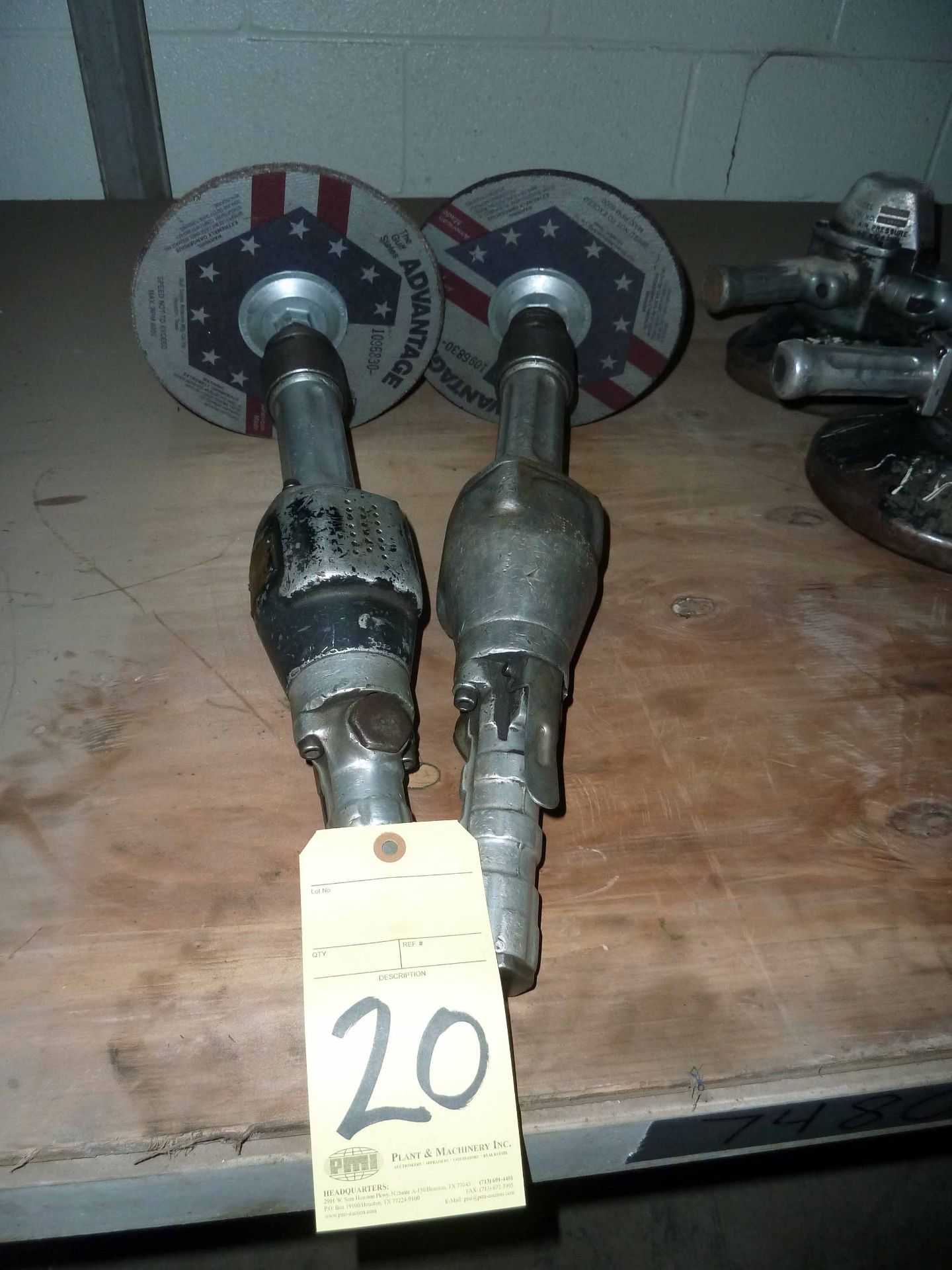 LOT OF EXTENDED PNEUMATIC GRINDERS (2), 7"