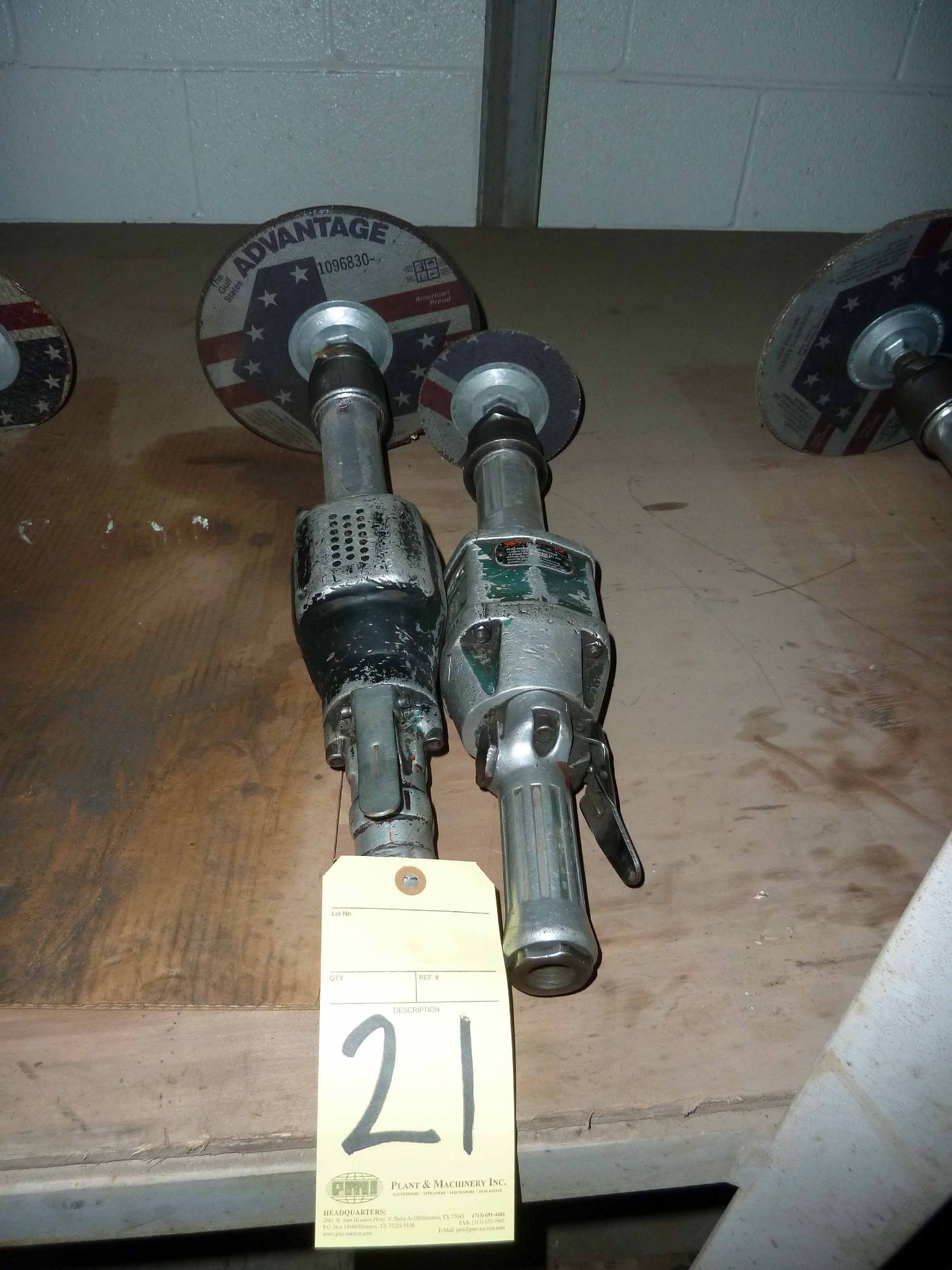 LOT OF EXTENDED PNEUMATIC GRINDERS (2), 7"