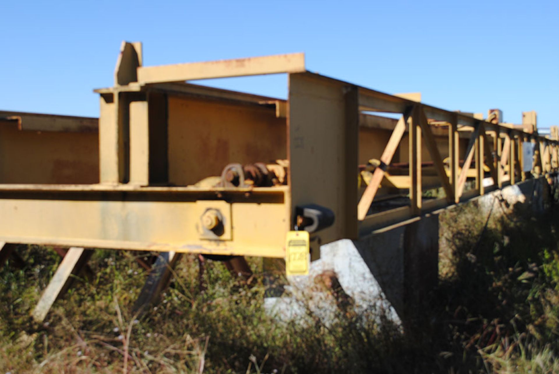 OVERHEAD BRIDGE CRANE, LANDEL 10 T. X APPROX. 51' SPAN, dbl. girder, top riding, pendant control, AC