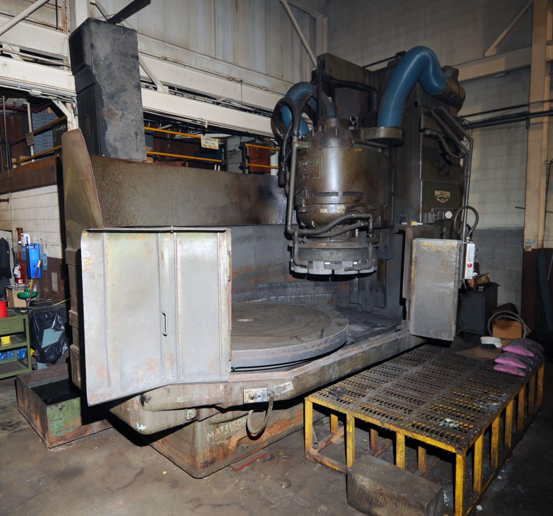 VERTICAL ROTARY SURFACE GRINDER, MATTISON 84", 84" chuck, 96" sw. inside table guards, 42" segmented - Image 2 of 2