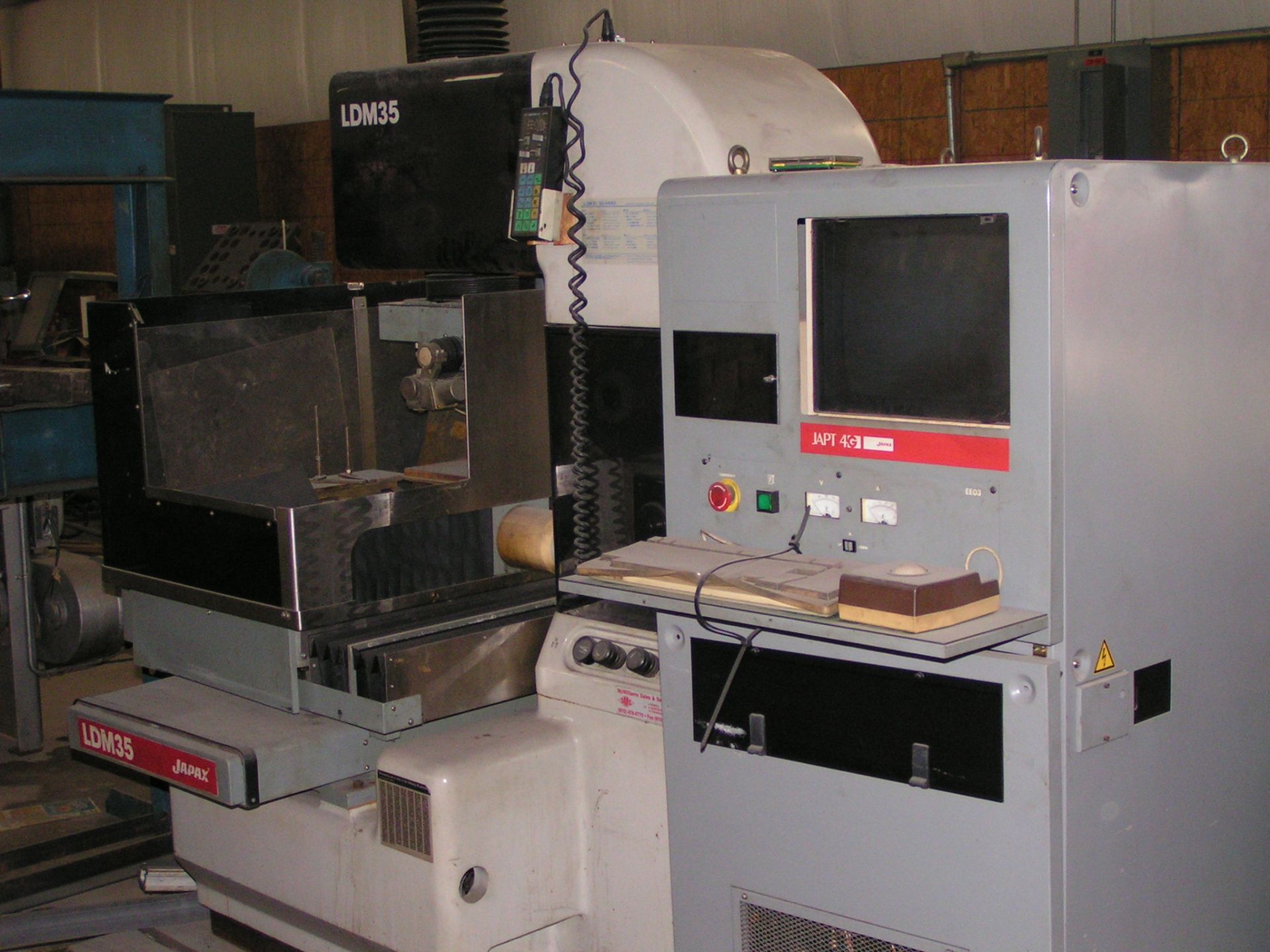 WIRE EDM MACHINE, JAPAX MDL. LDM-35, new 1989, 10" x 12" x 12" approx. cap., Dielectric coolant