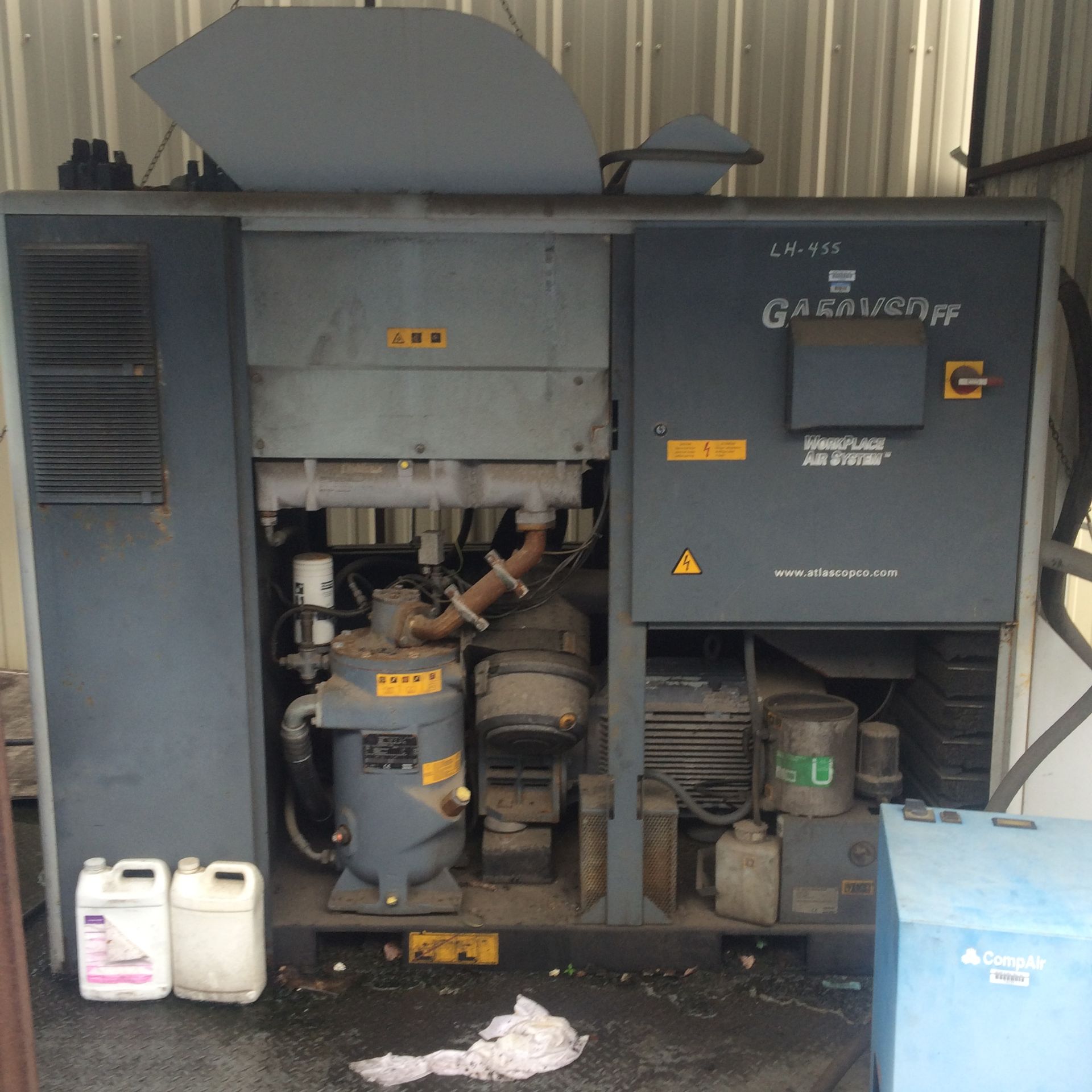 AIR COMPRESSOR, ATLAS COPCO MDL. GA50VSDFF (requires repair)  (Location I -  Deer Park, TX)