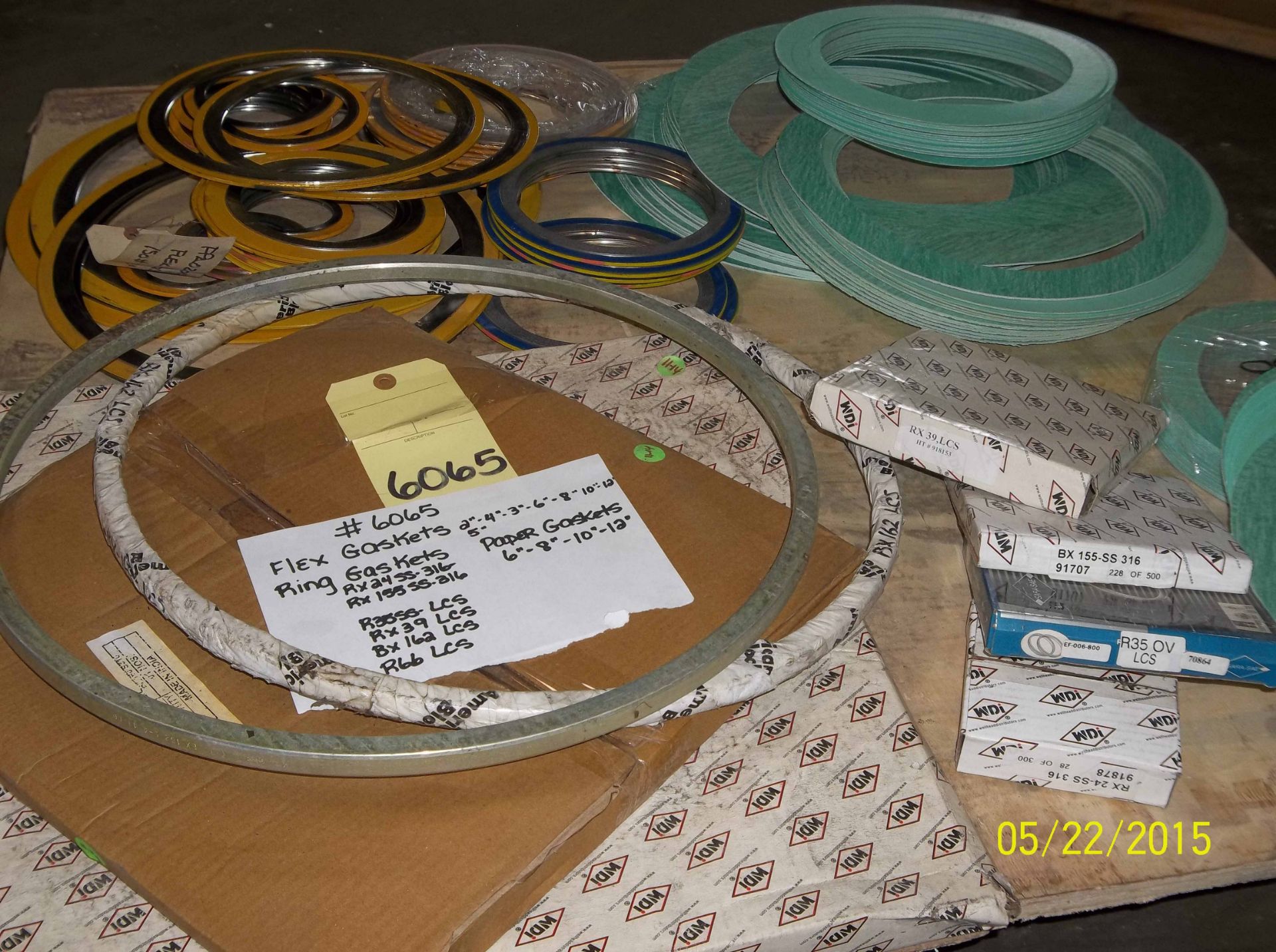 LOT CONSISTING OF FLEX GASKETS (2", 4", 3",5', 6", 8", 10", 12"), RING GASKETS (RX24SS-316,