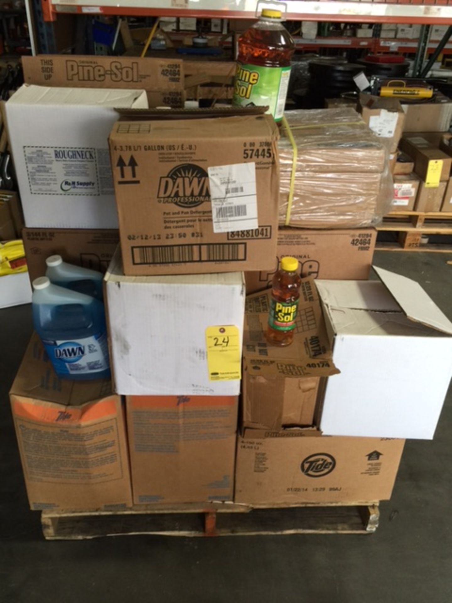 LOT OF CLEANING SUPPLIES: Pine-Sol, Tide & Dawn detergent  LOCATED IN HOUSTON, TX