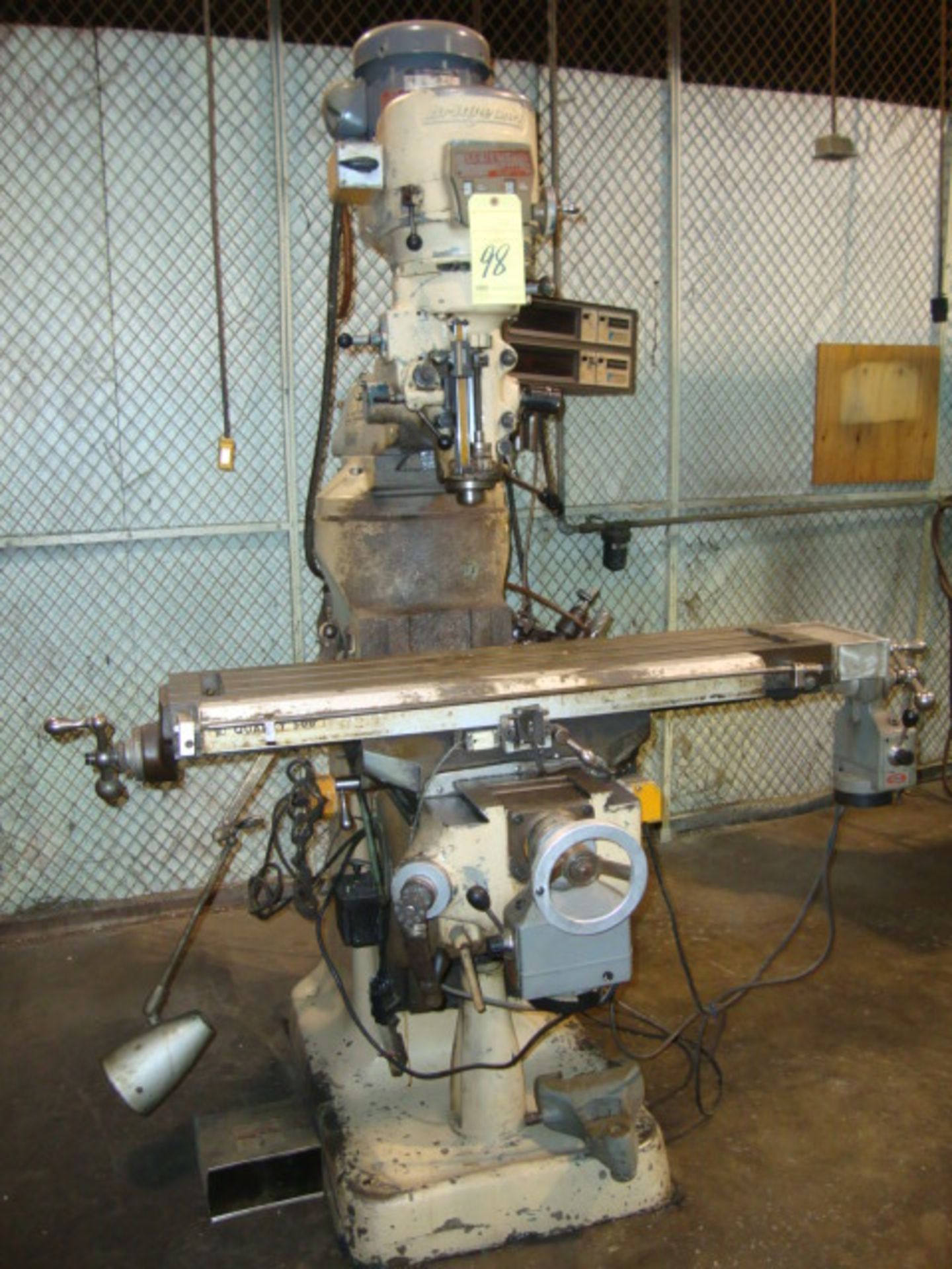 TURRET TYPE VERTICAL MILL, BRIDGEPORT SERIES 1, 9" x 42" table, chrome ways, 2-axis D.R.O., - Image 2 of 2