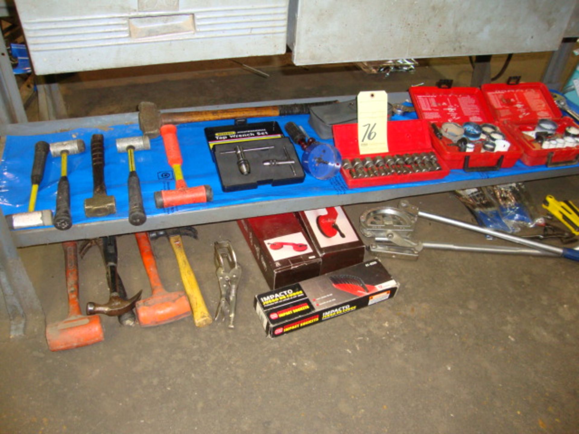 LOT OF HAND TOOLS (located under bench)
