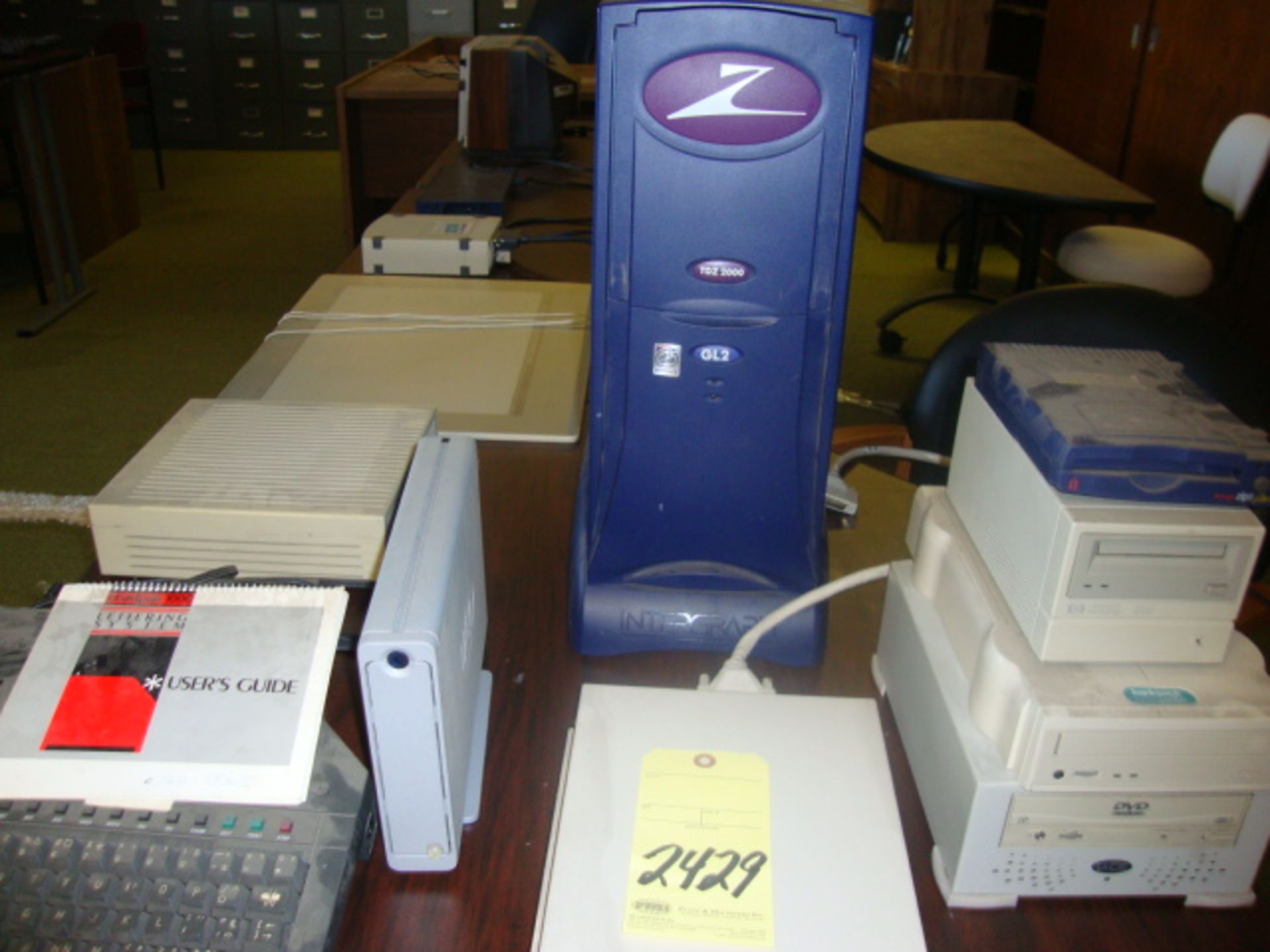 LOT OF HARD DRIVES & BUSINESS EQUIPMENT, assorted