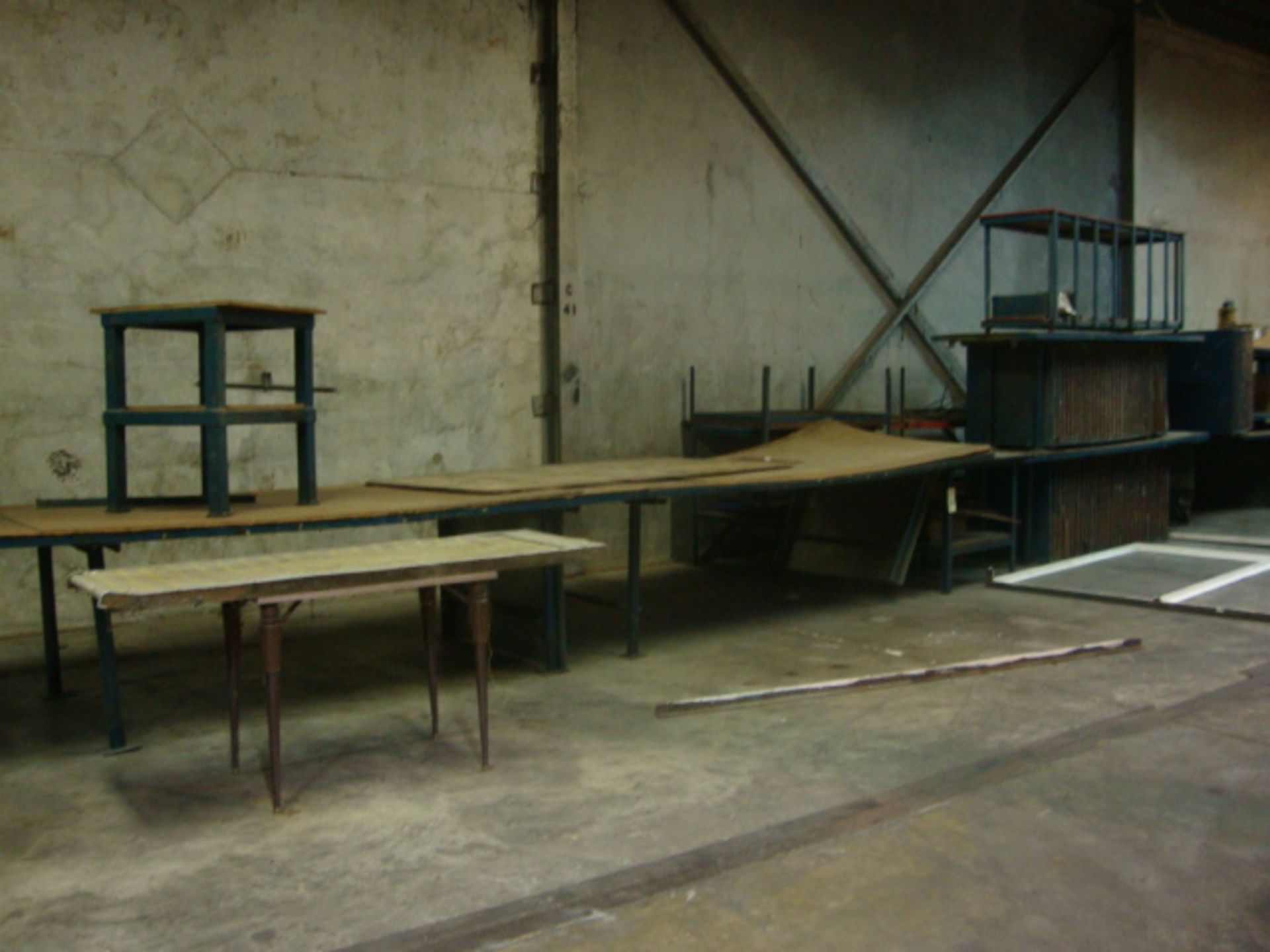 LOT OF TABLES, assorted  (located along wall)