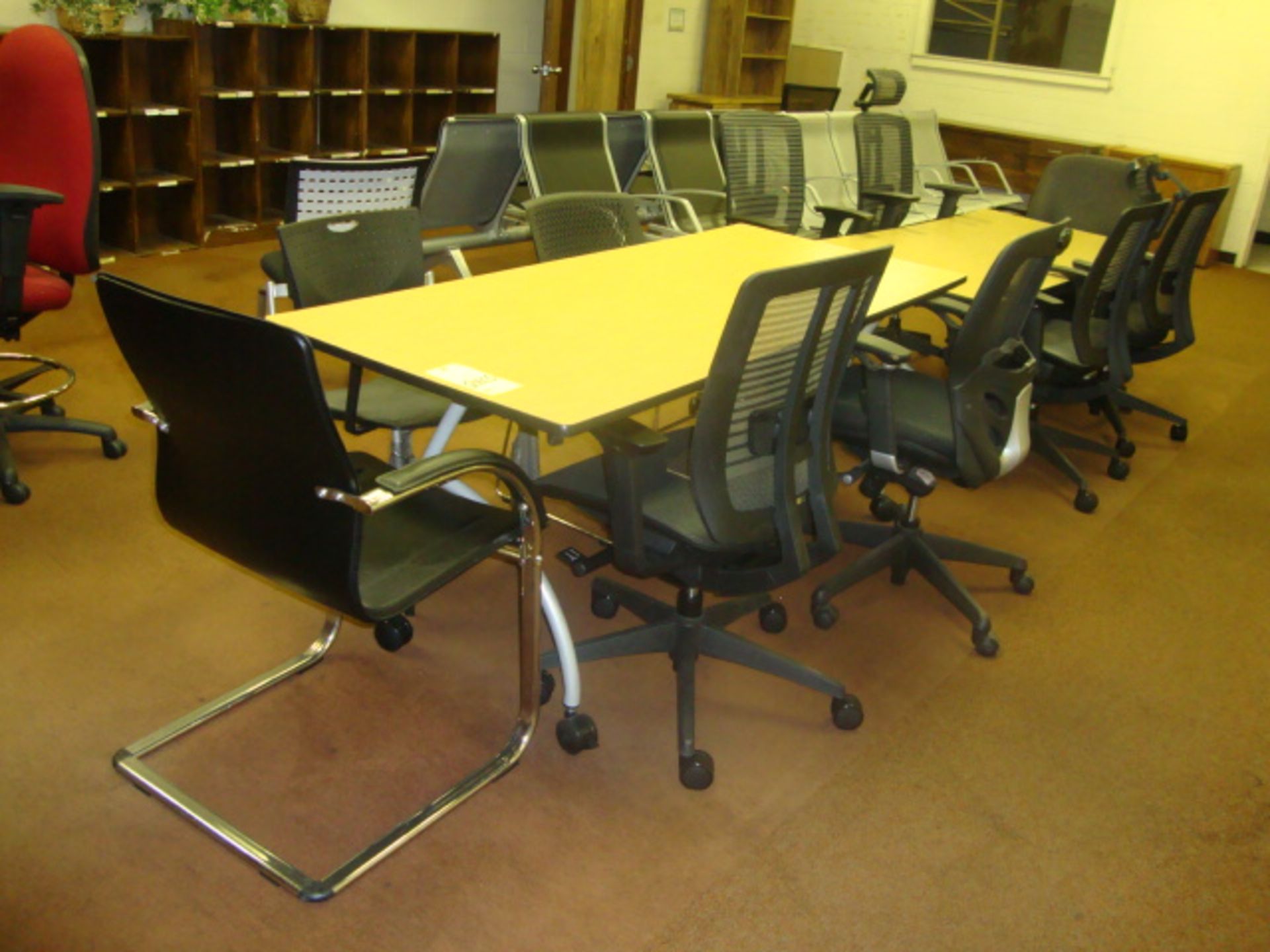 LOT OF OFFICE FURNITURE: tables, chairs, cabinets