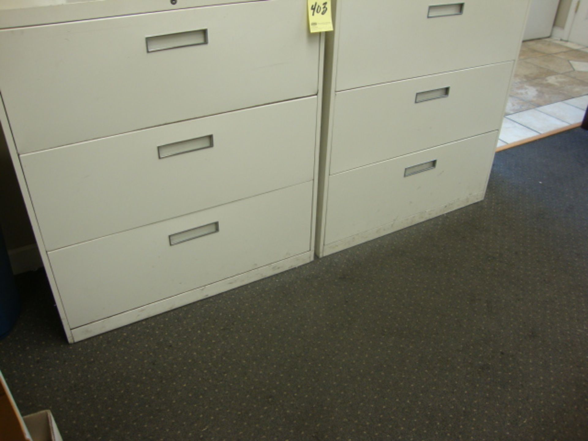 LOT OF STEEL FILING CABINETS (2), lateral, 3-drawer