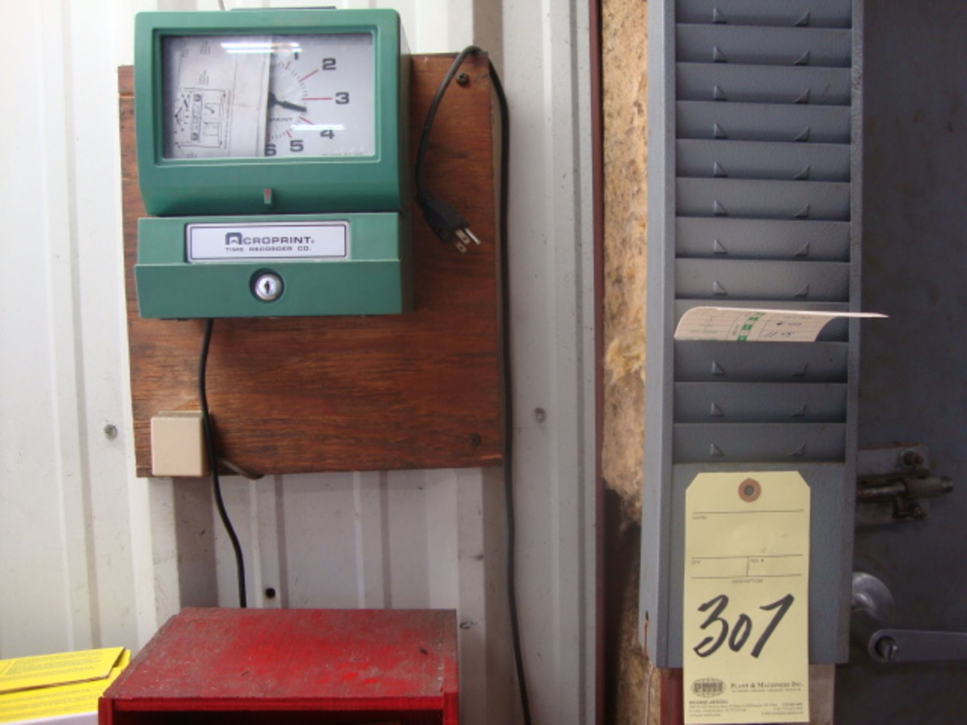 TIME CLOCK, ACROPRINT, w/card rack