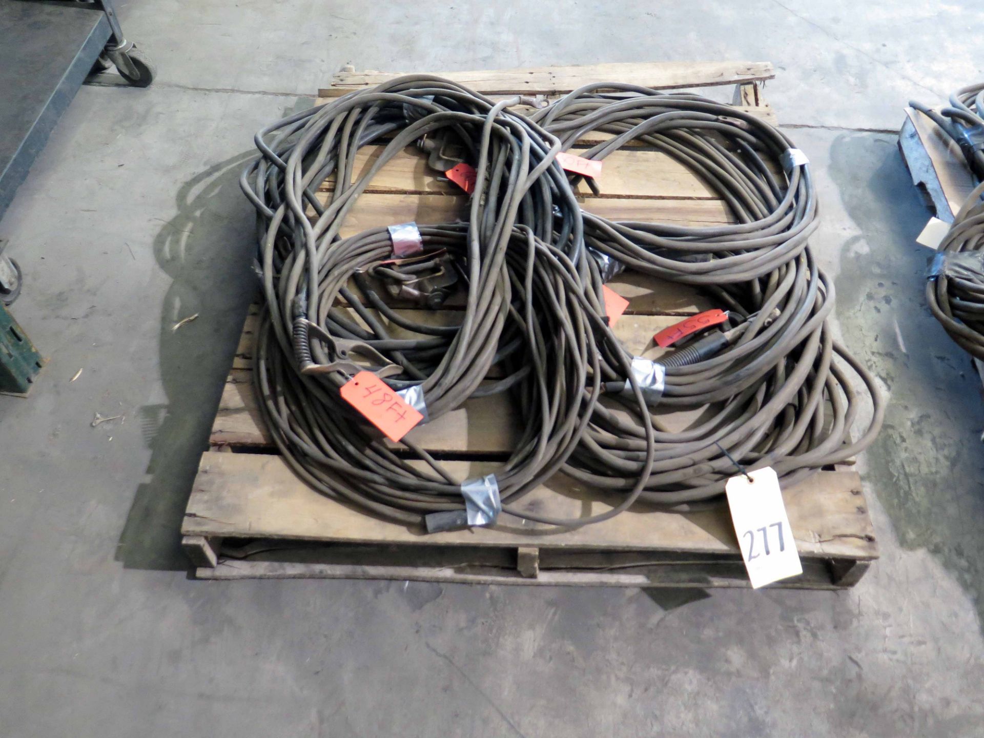 LOT OF WELDING LEADS, assorted (on one pallet)