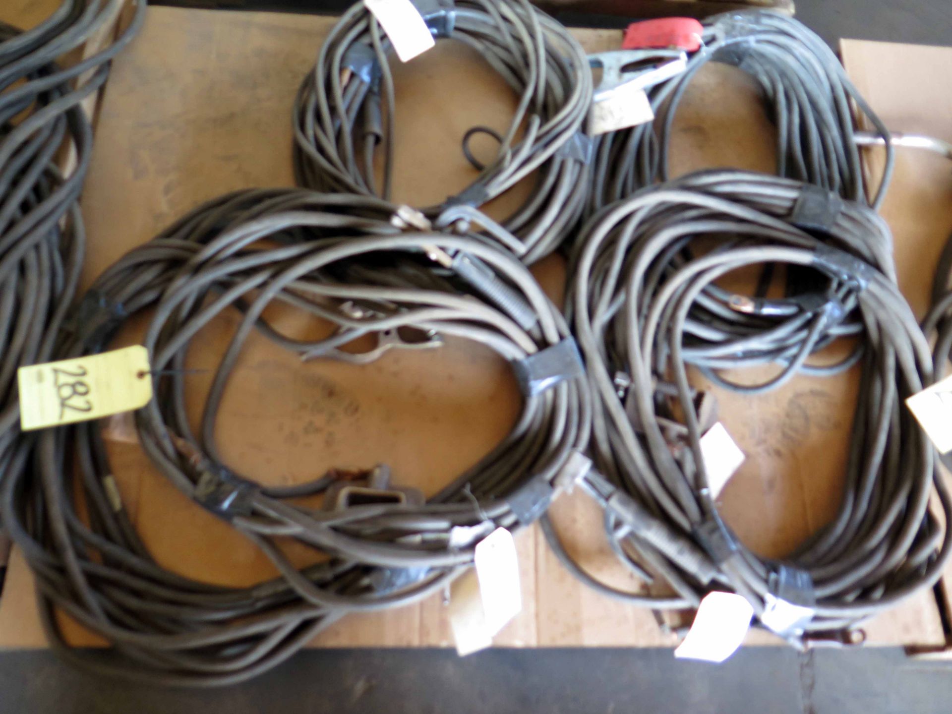 LOT OF WELDING LEADS, assorted (on one pallet)