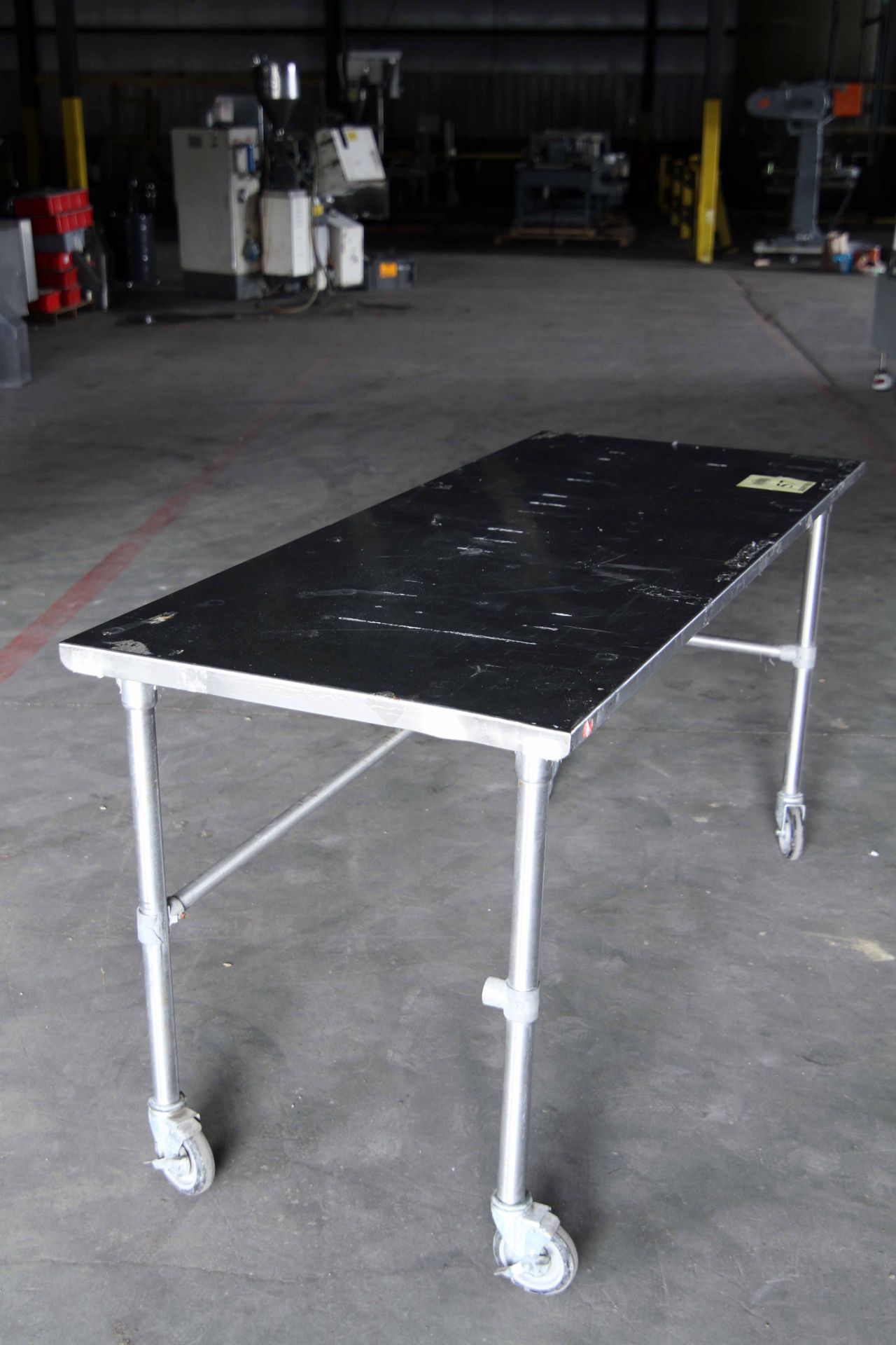 WORKTABLE, 30 x 72, stainless steel, w/stainless steel legs & casters - Image 2 of 2