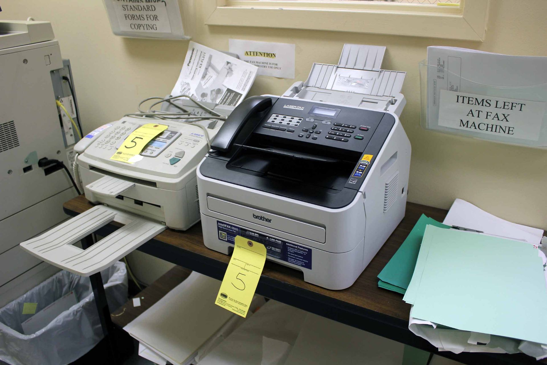 LOT OF FAX MACHINES: BROTHER INTELLIFAX 2840 & PANASONIC KX-FL5N - Image 2 of 2