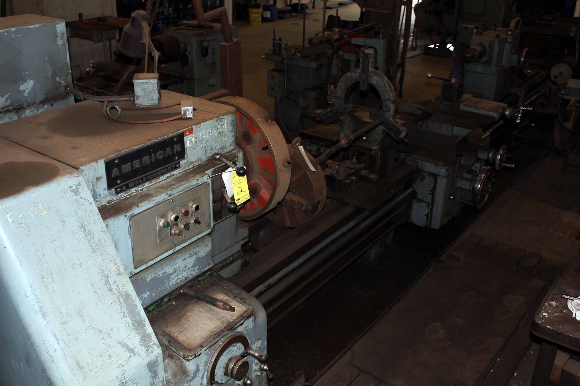 ENGINE LATHE, AMERICAN 40" x 168", Style F6, 2-1/2" spdl. hole, spds.: 18-1.200 RPM, camlock - Image 5 of 7