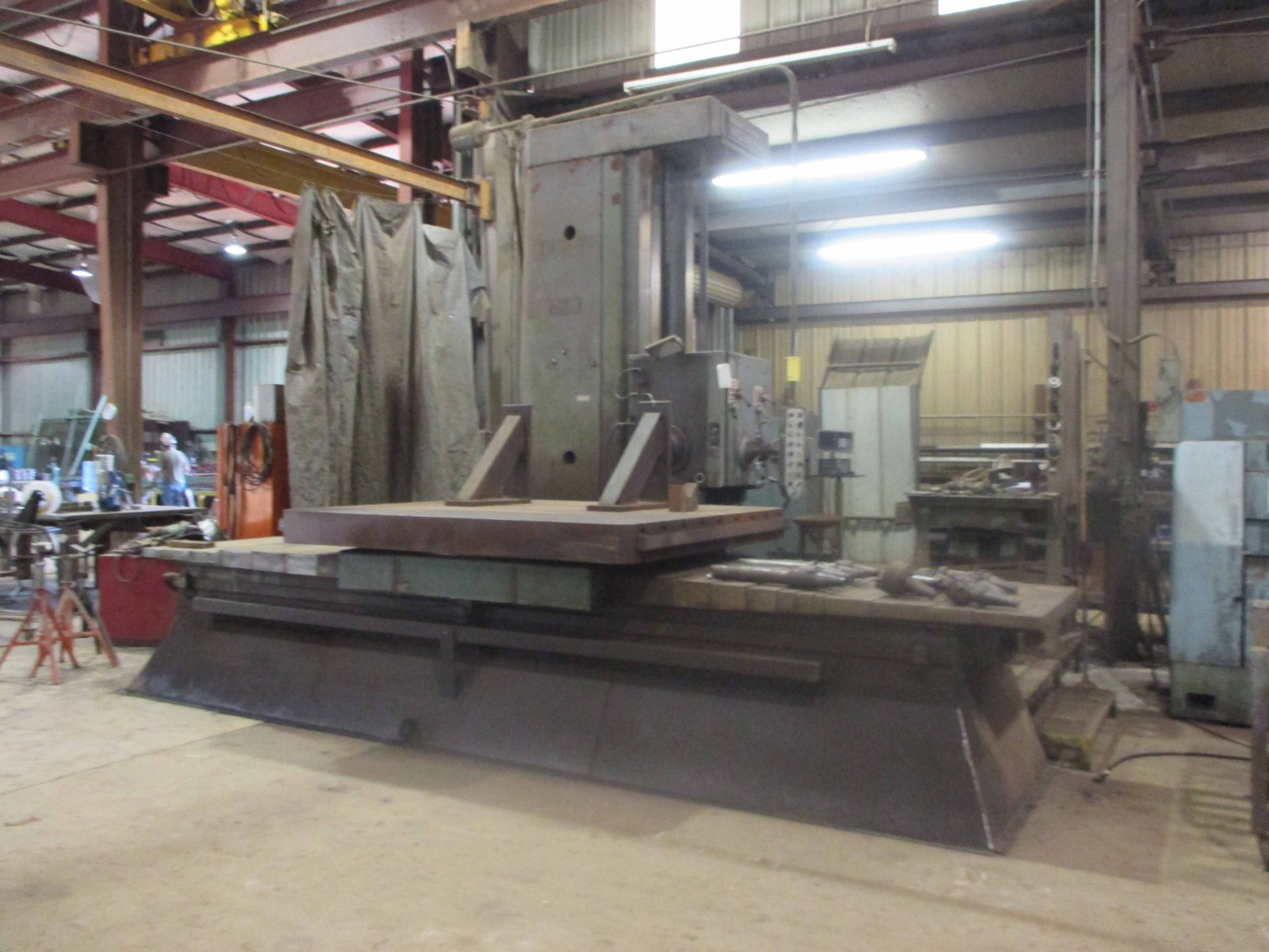 TABLE TYPE HORIZONTAL BORING MILL, WOTAN MDL. B130R,  5-1/8" spdl. dia. #50 NST spdl. Taper, 35" - Image 3 of 9