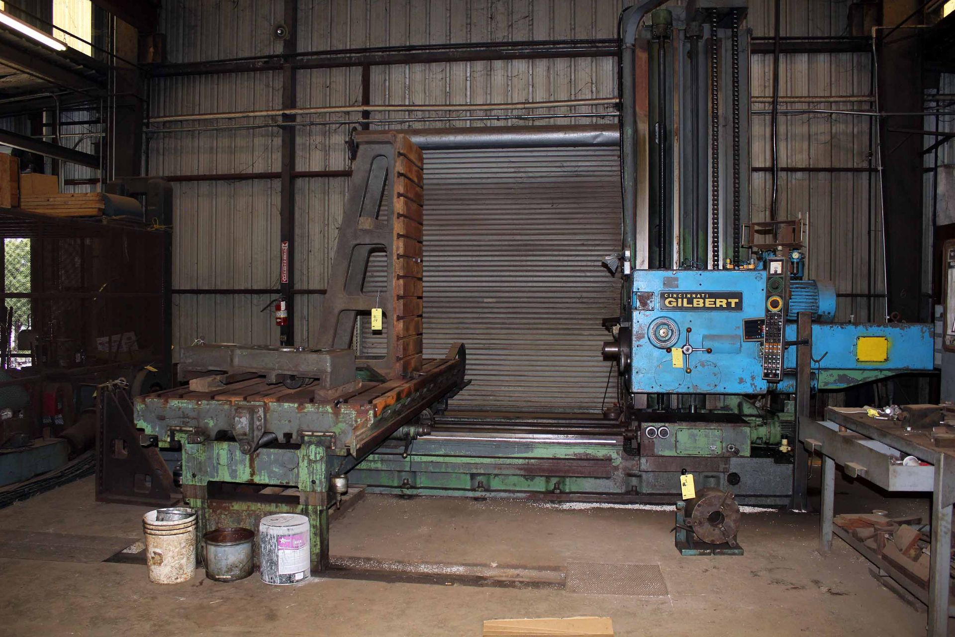 TABLE TYPE HORIZONTAL BORING MILL, CINCINNATI GILBERT 5", 60" x 120" tbl., approx. 108" long.