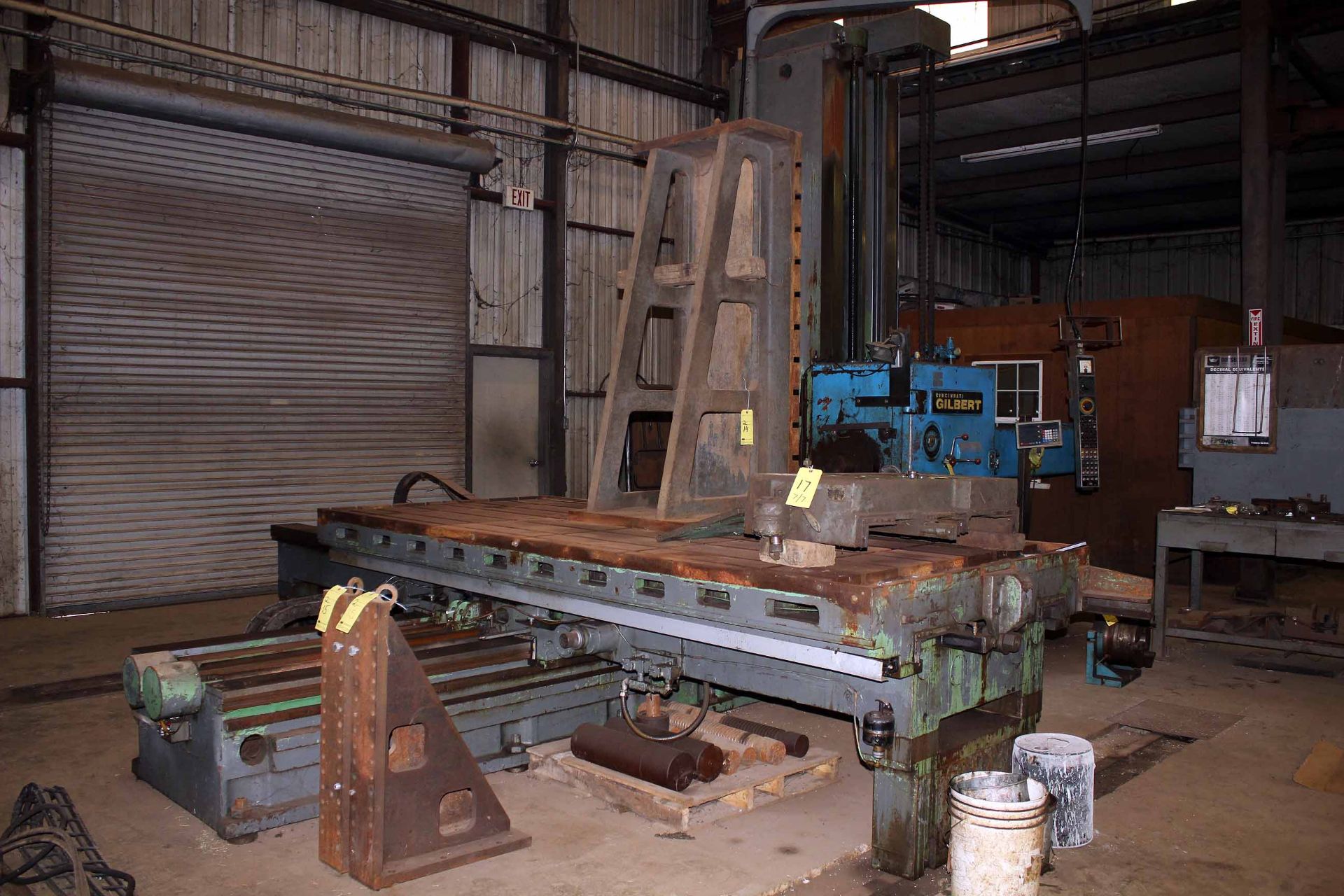 TABLE TYPE HORIZONTAL BORING MILL, CINCINNATI GILBERT 5", 60" x 120" tbl., approx. 108" long. - Image 5 of 6