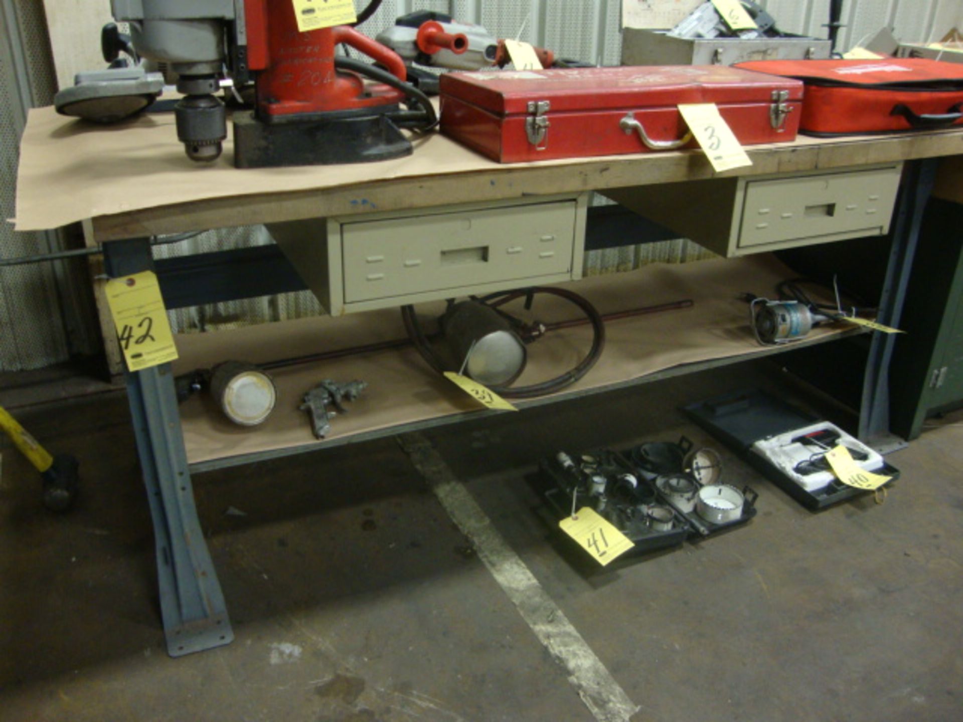 LAMINATED WOOD TOP WORKBENCH, 36" x 72" (may not be taken until tooling has been removed)