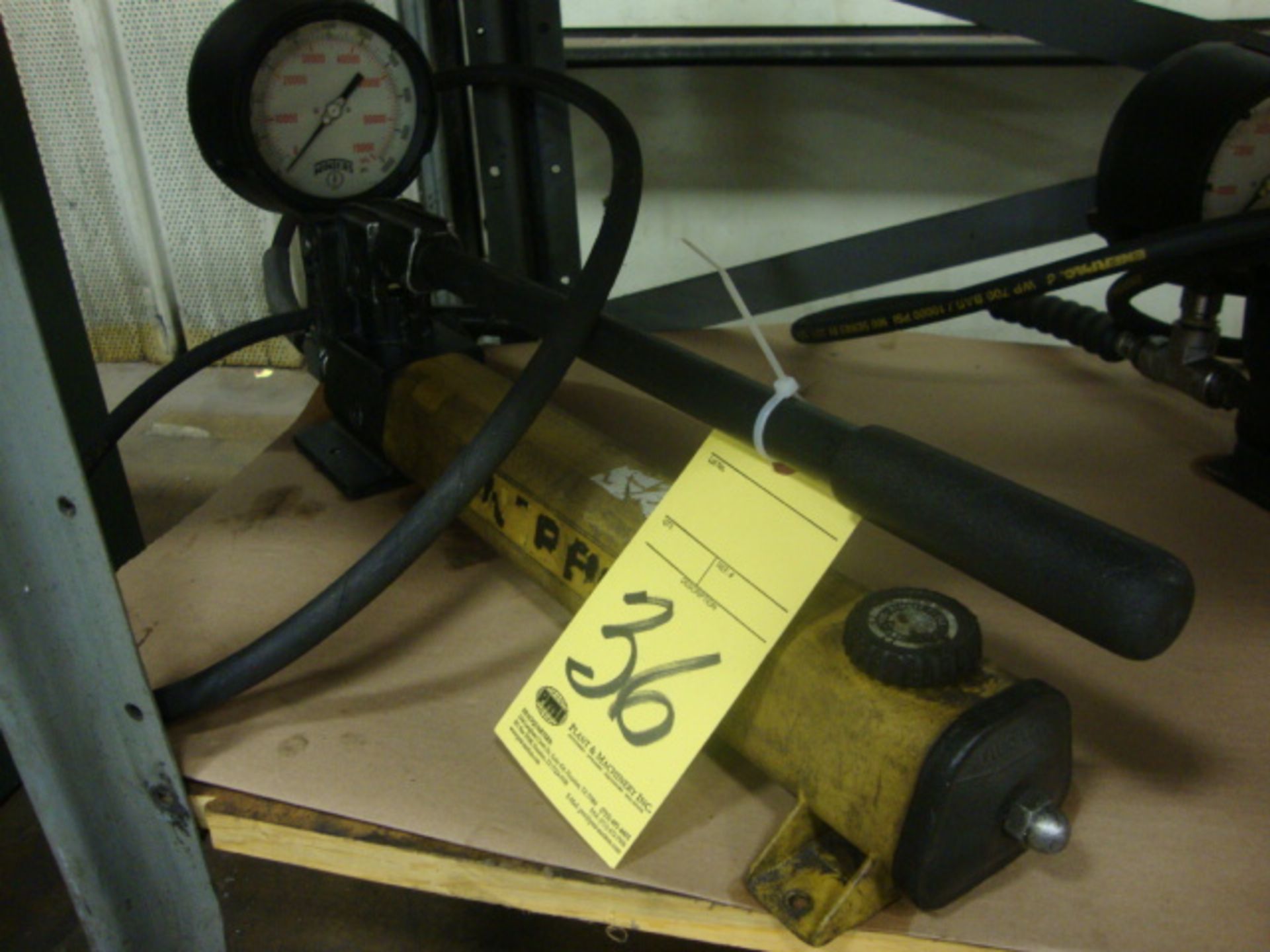 HYDRAULIC UNIT, ENERPAC (located under bench)