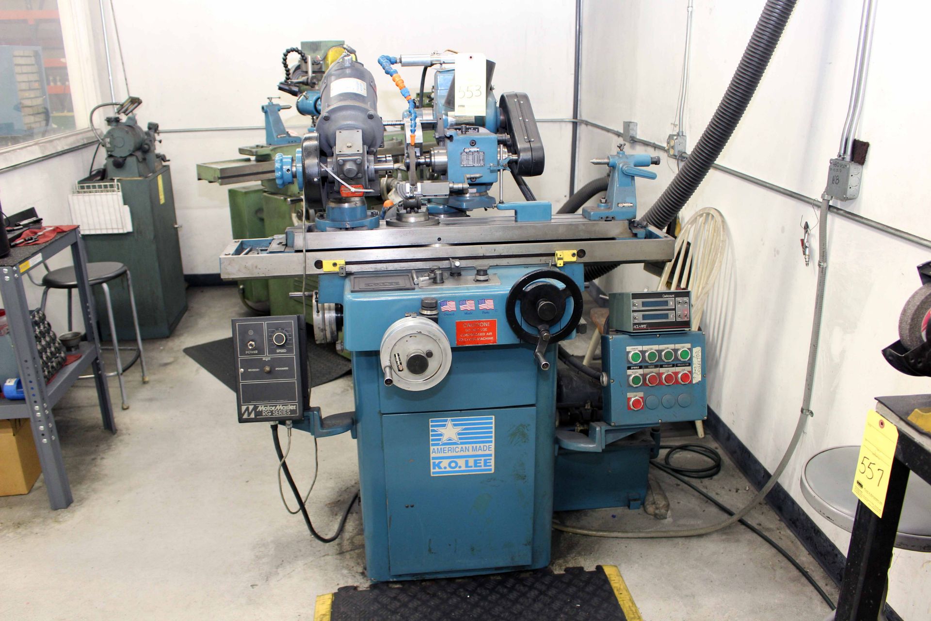 TOOL & CUTTER GRINDER, K.O. LEE MDL. B6060H535, pwr. rotary workhead, 2-axis D.R.O., extended length