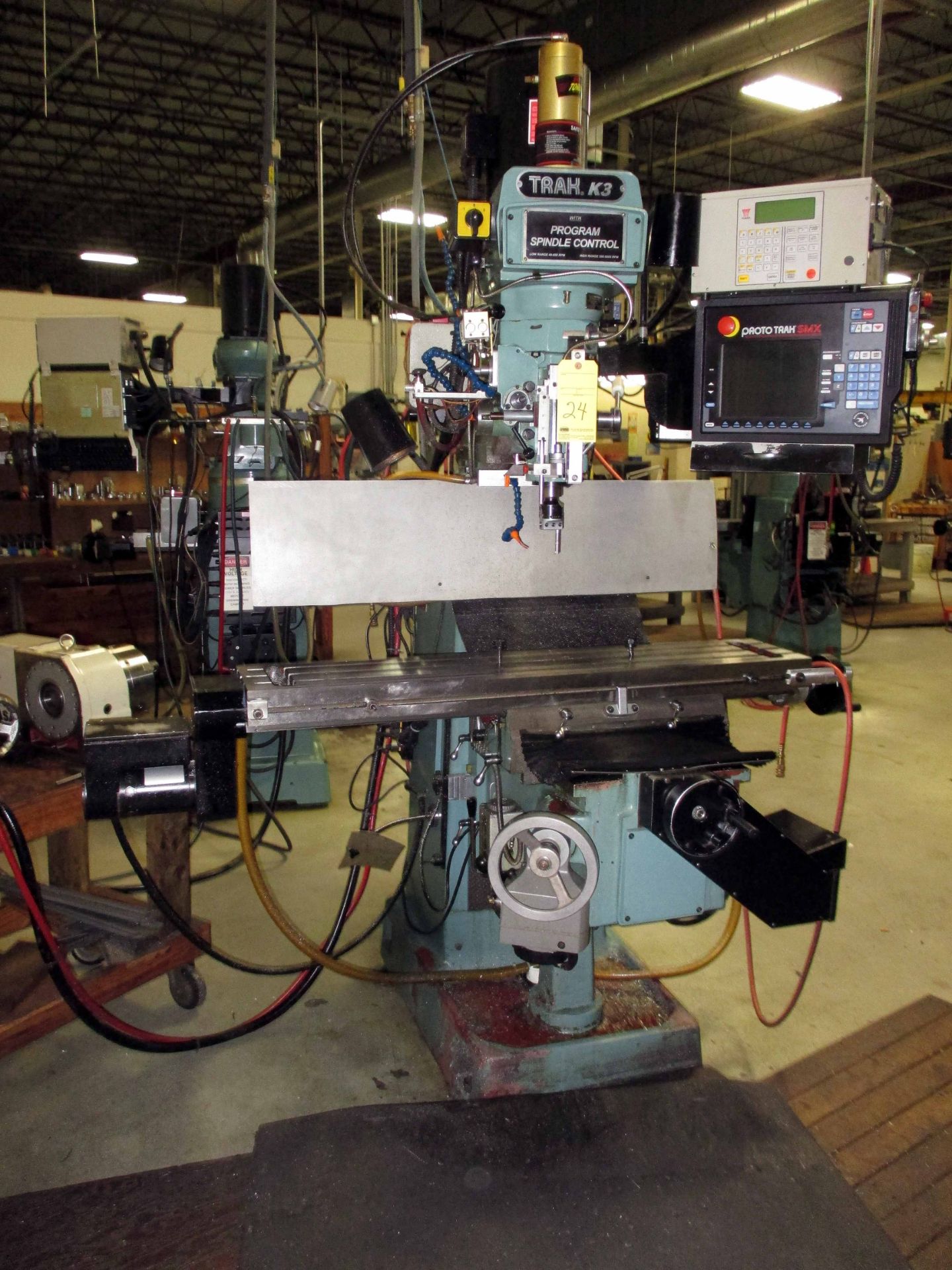 CNC VERTICAL TURRET MILL, PROTOTRAK MDL. K3SX, Prototrak SMX 2-axis CNC control, 10" x 50" table,