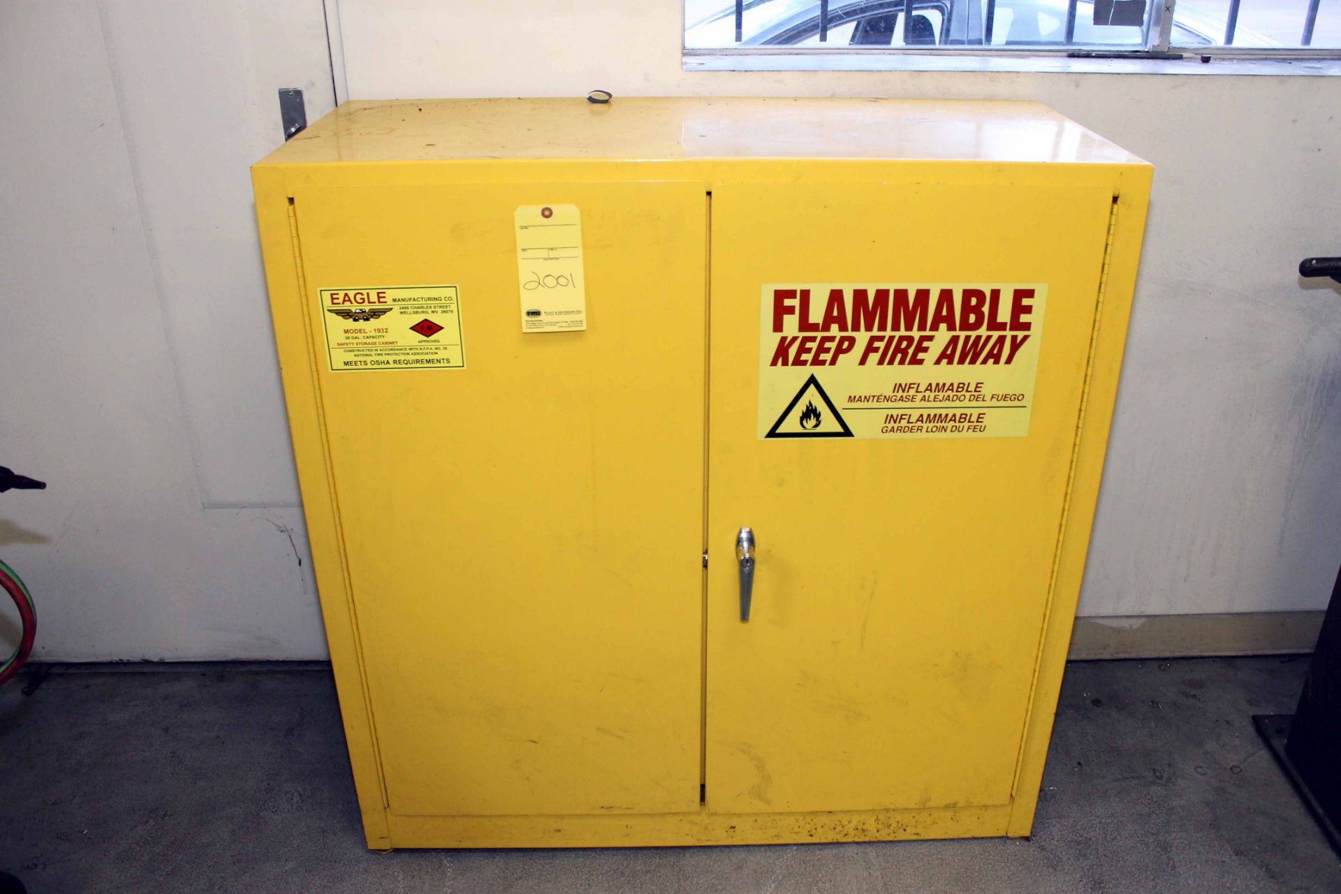 FLAMMABLE LIQUID STORAGE CABINET, EAGLE, 30 gal. cap.