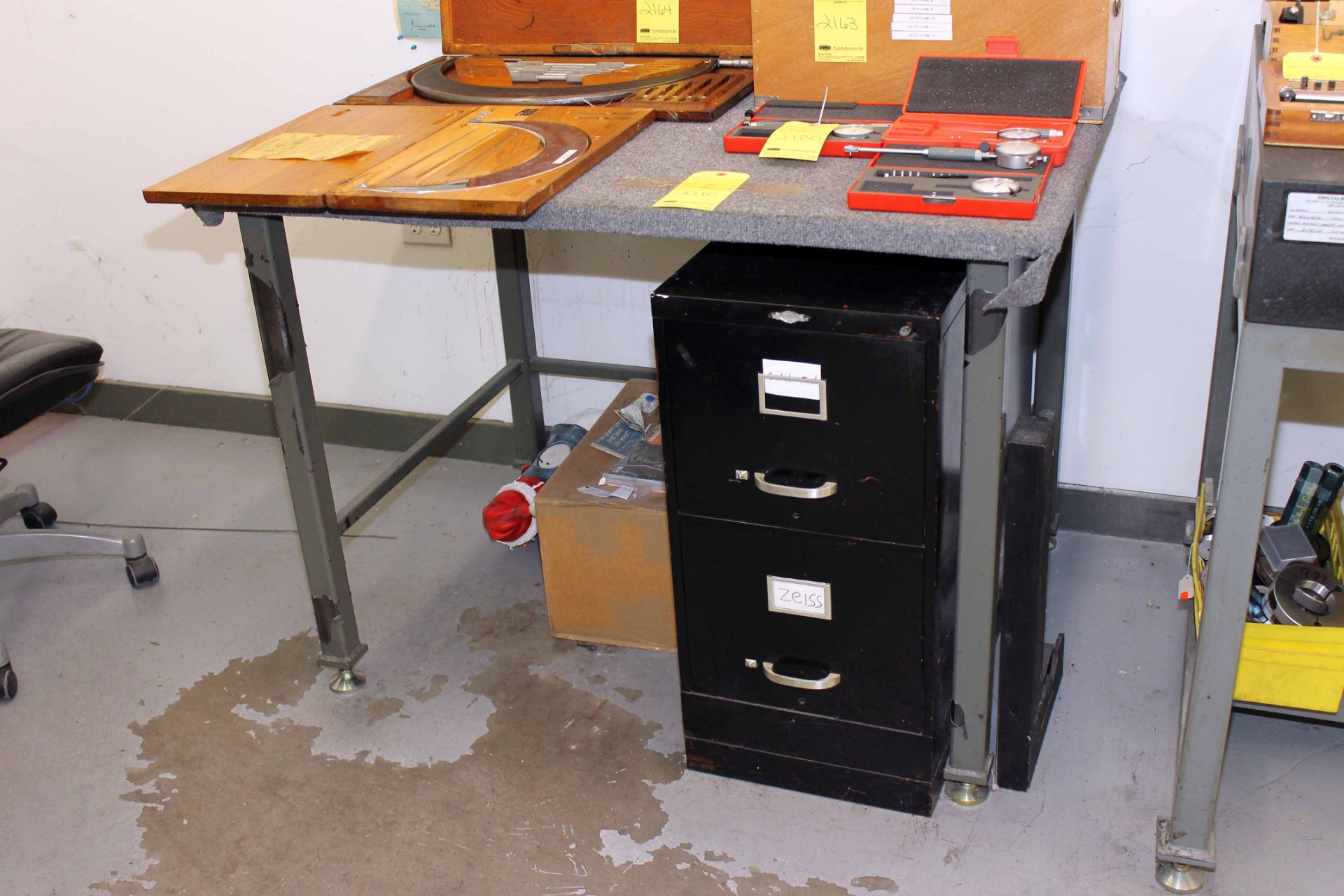 STEEL TABLE, 3' x 4', w/levelers (contents not included - delayed removal)