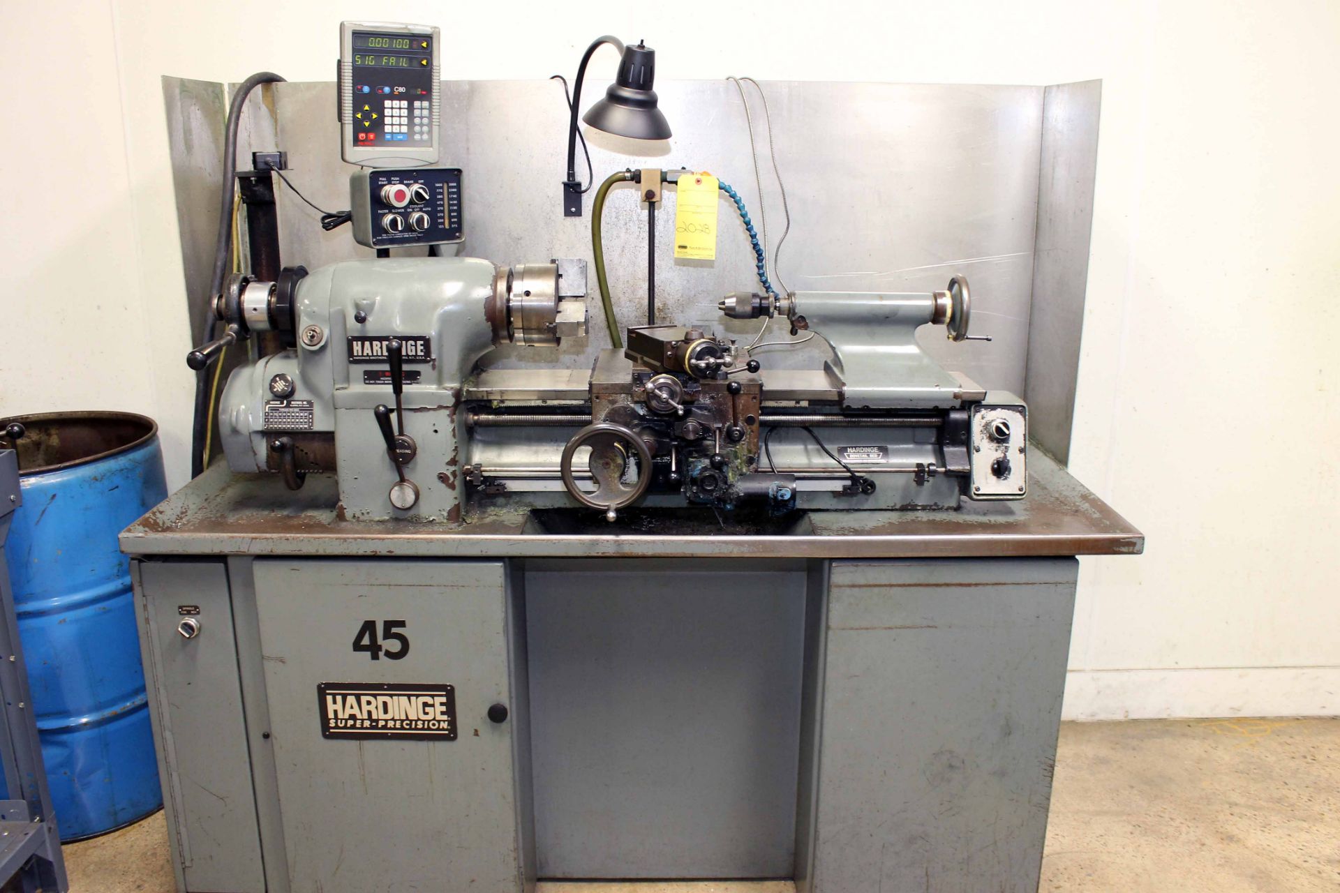 HIGH PRECISION LATHE, HARDINGE 11" X 18" MDL. HLVH, spds: 125-3000 RPM, Newall 2-axis D.R.O., 3-