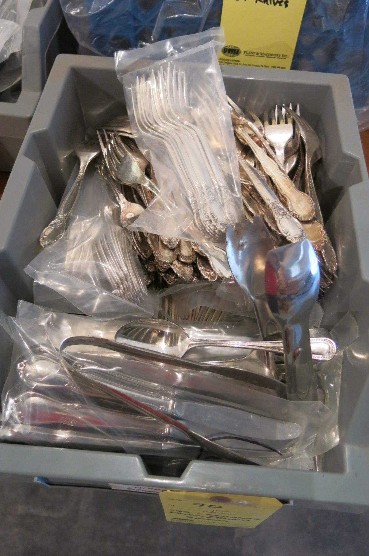 LOT OF STAINLESS FORKS, KNIVES & SPOONS, (295)