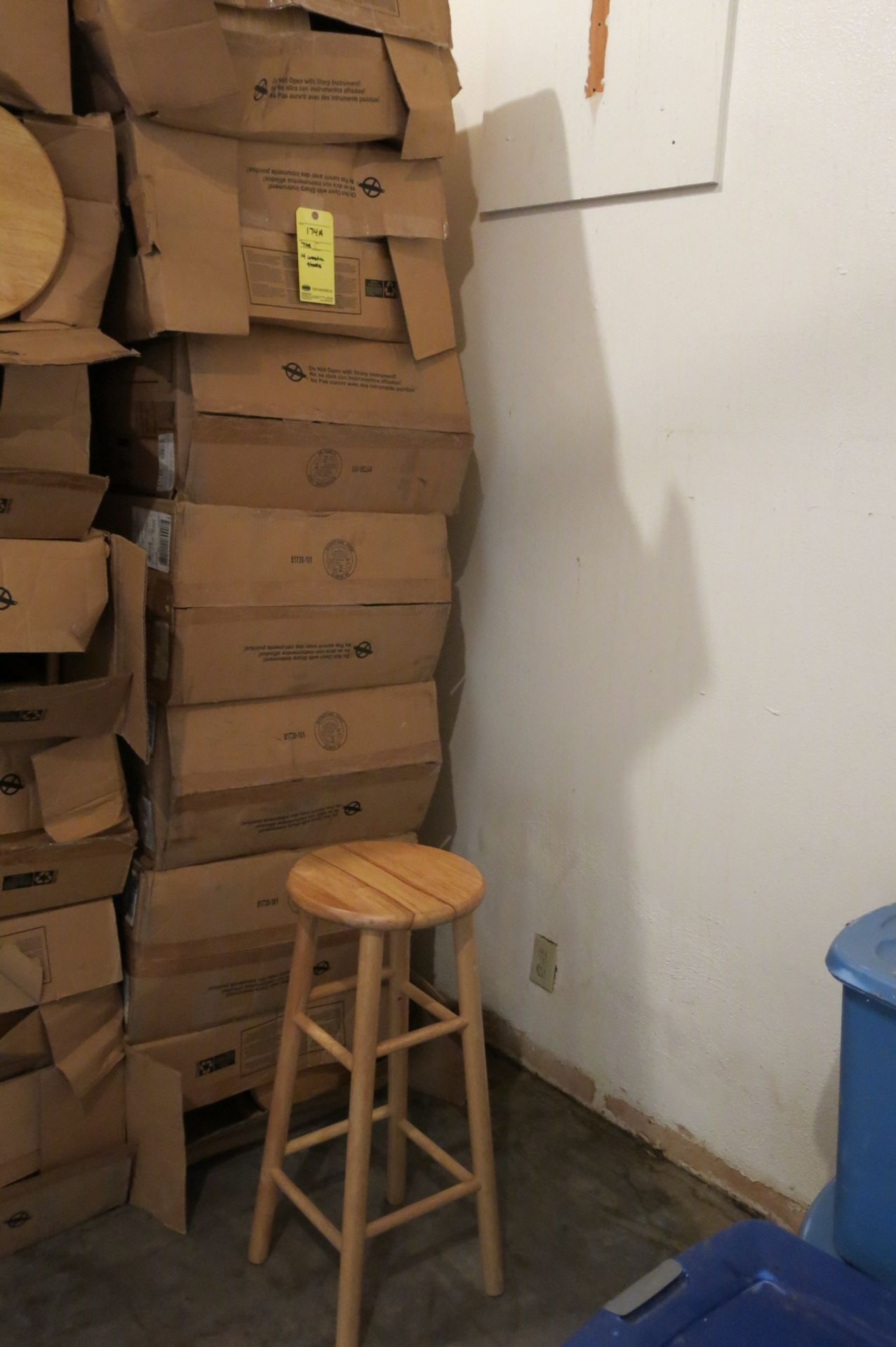 LOT OF STOOLS, wooden, (14)