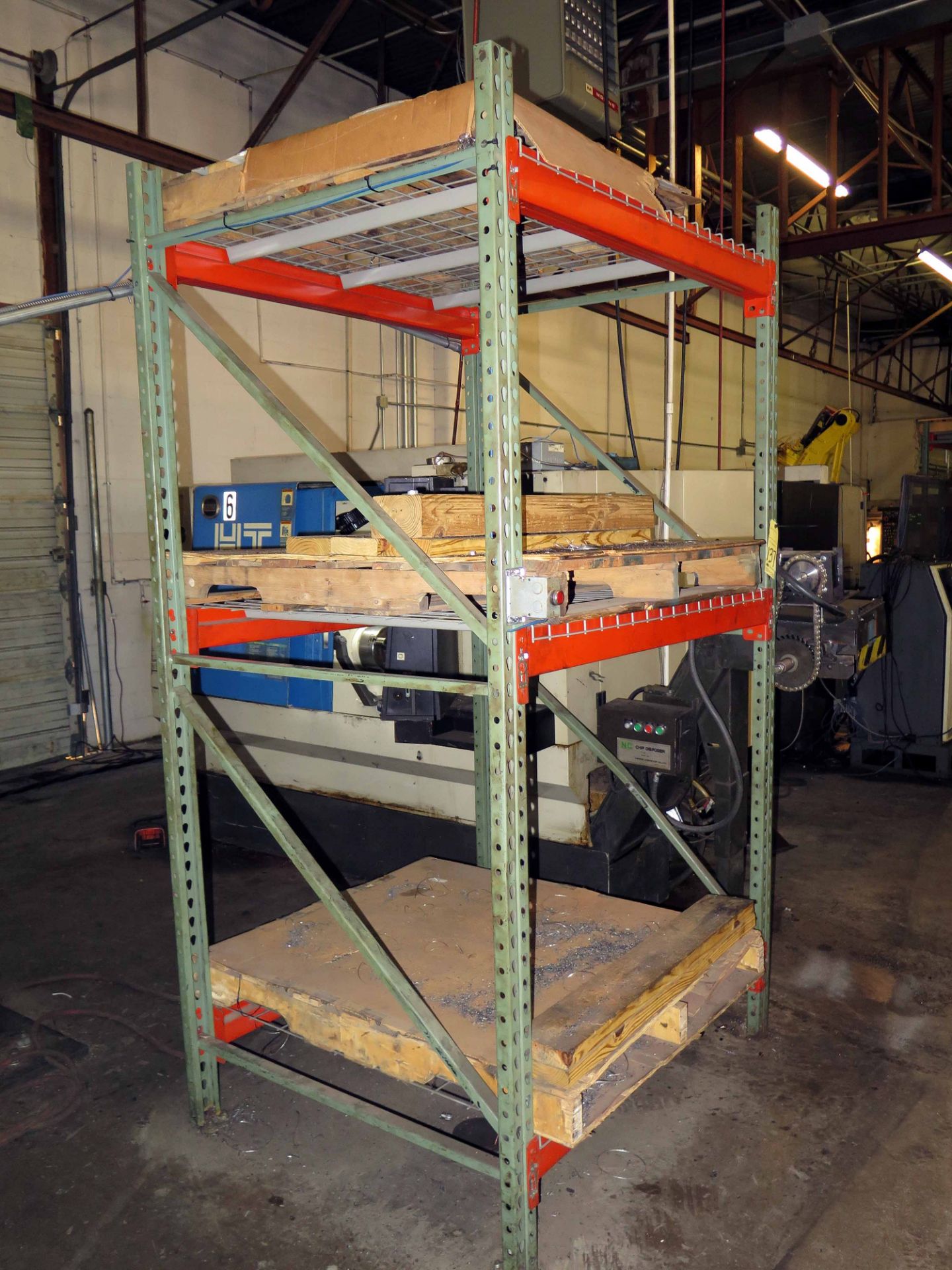 PALLET RACK SECTION, 4'W. x 8' ht.