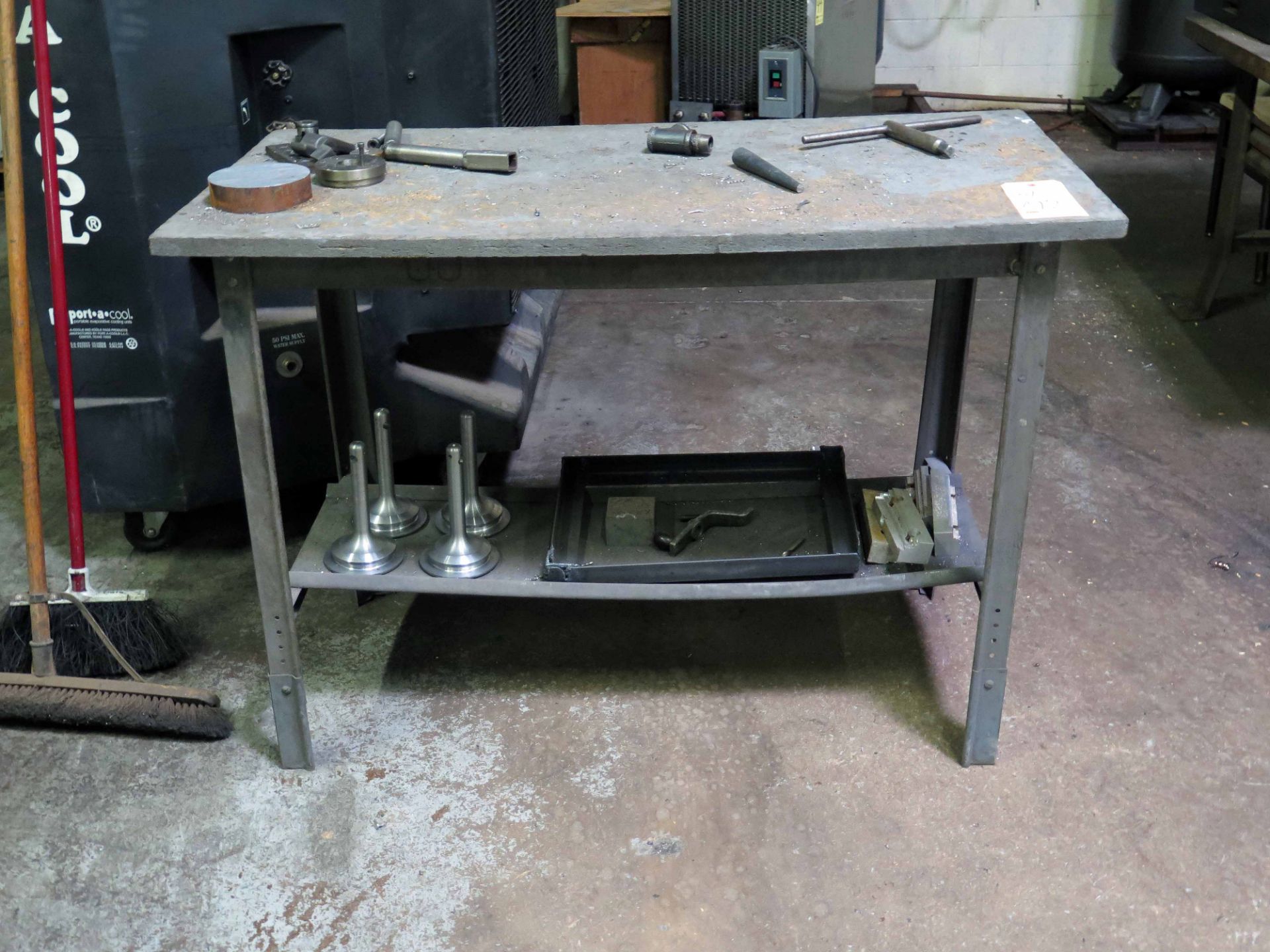 LOT OF STEEL WORKTABLES (3) - Image 2 of 3