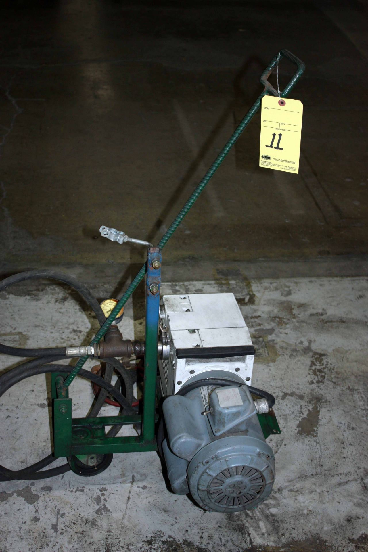 VACUUM PUMP, LEYBOLD TRIVAC, w/roller stand