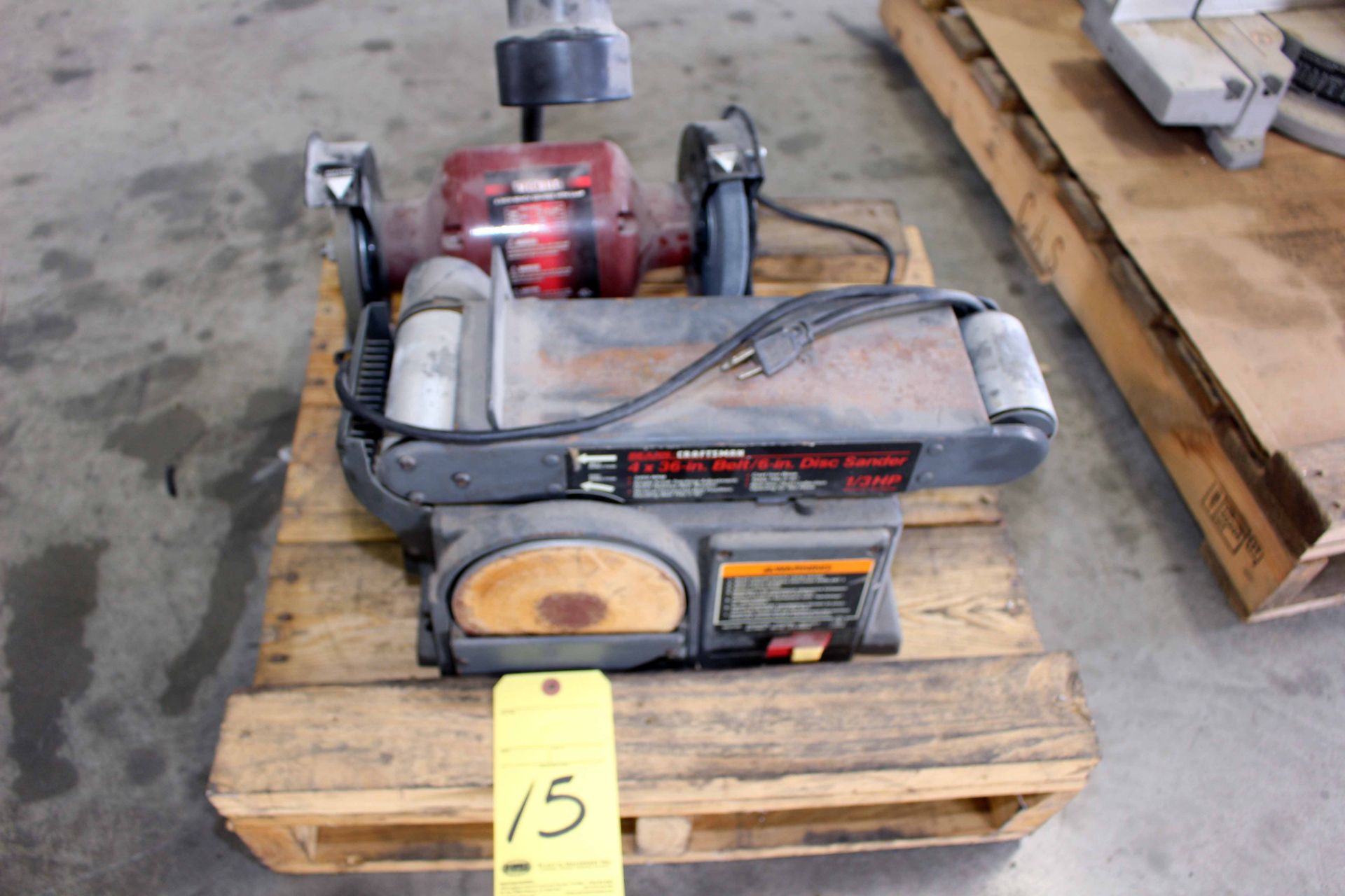 LOT CONSISTING OF DOUBLE END GRINDER & BELT/DISC SANDER